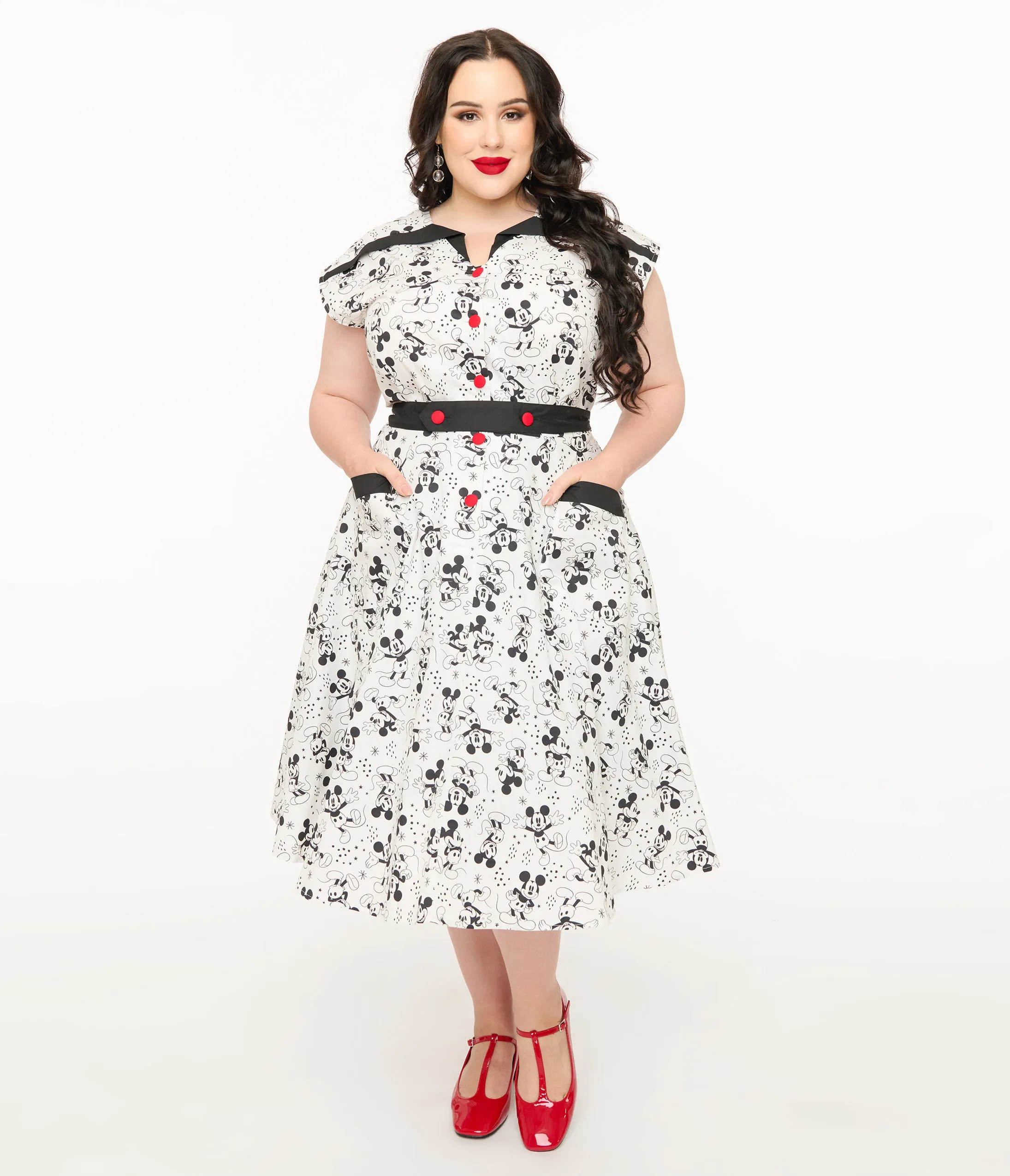 Disney Mickey & Friends Collection by Unique Vintage Plus Size Mickey Mouse Hedda Swing Dress sold by Unique Vintage product image thumbnail 3