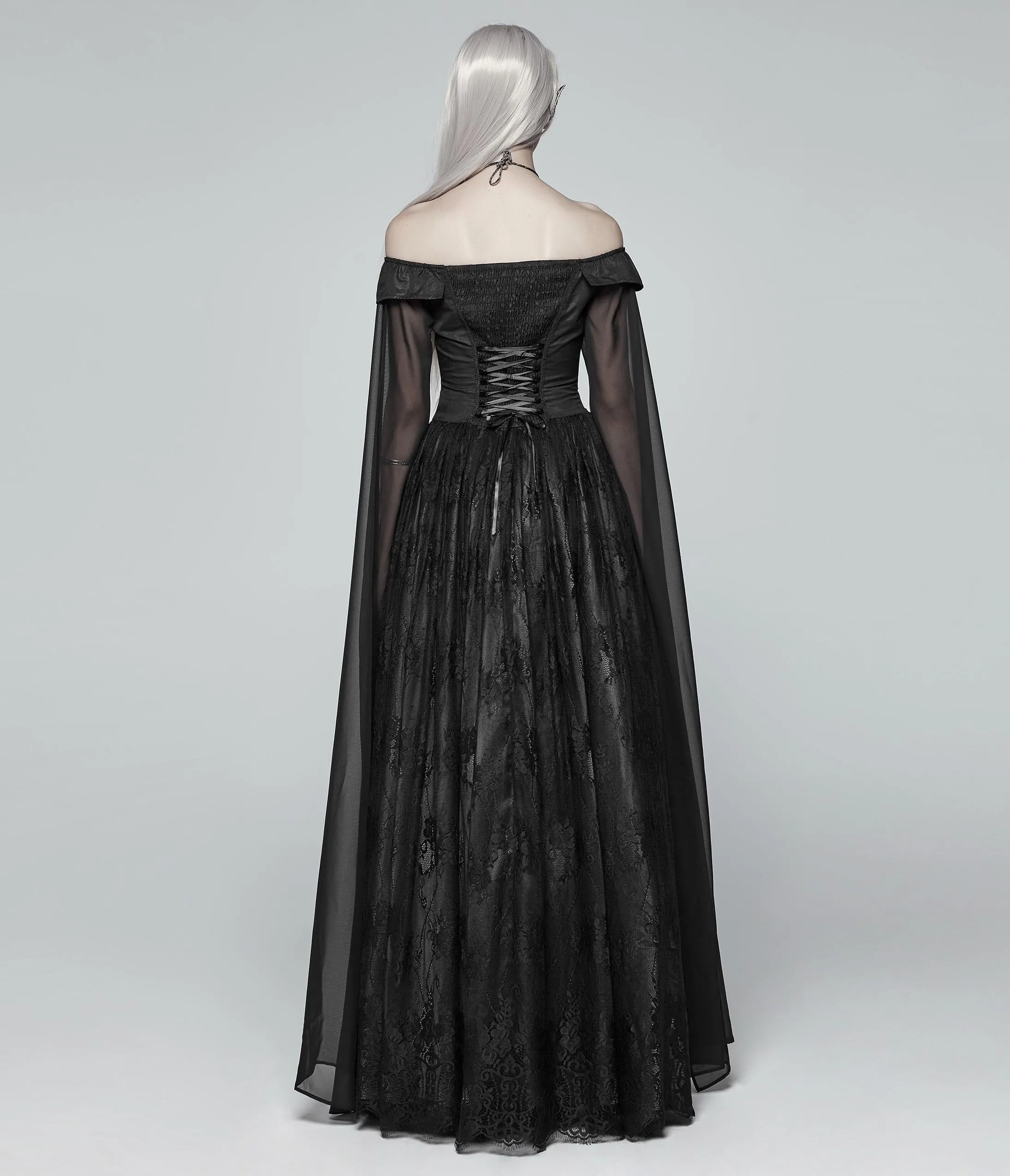 Vintage Style Black Gothic Victorian Long Gown sold by Unique Vintage product image thumbnail 2