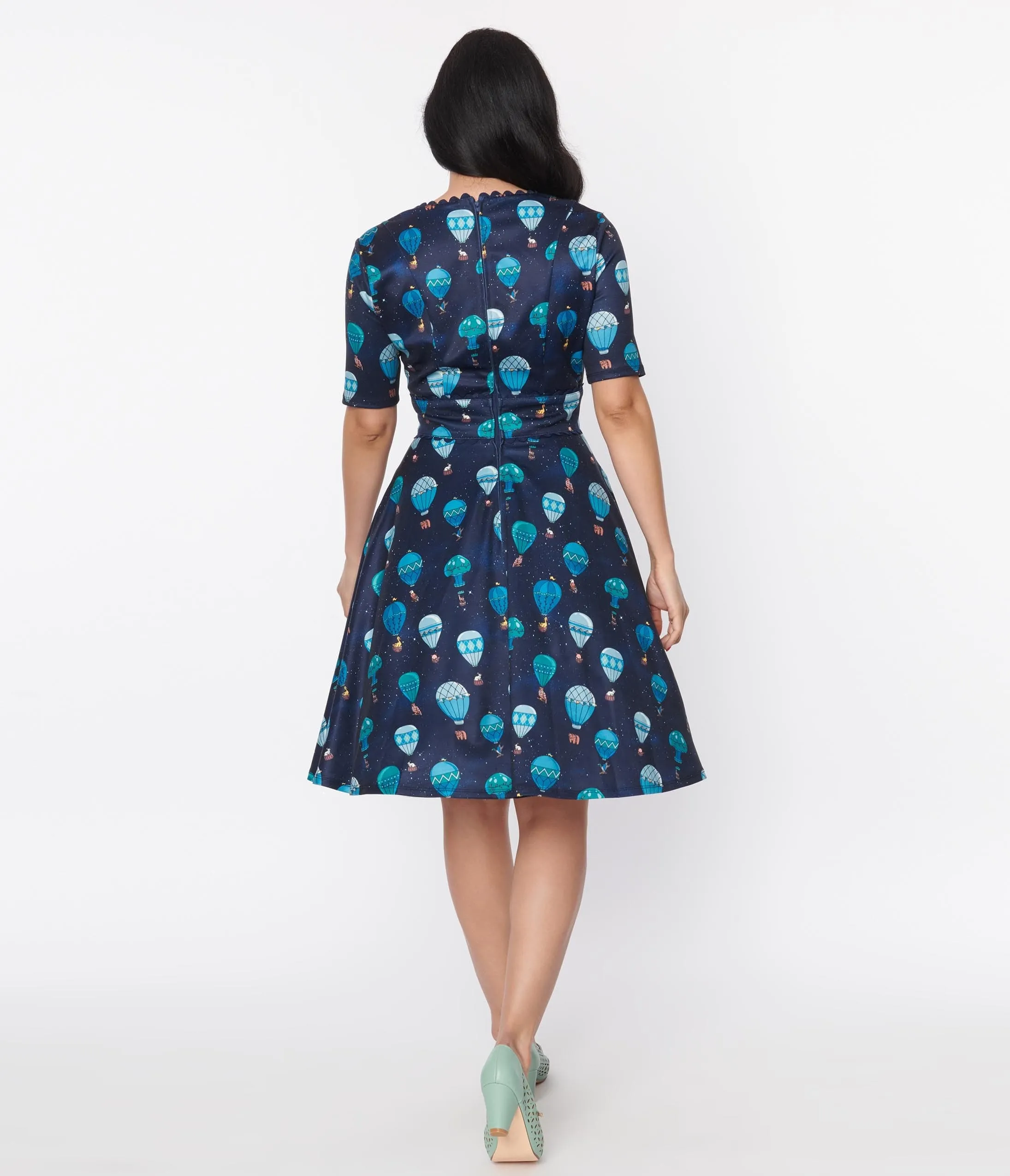 Unique Vintage Navy & Hot Air Balloon Bolero Flare Dress sold by Unique Vintage product image thumbnail 3
