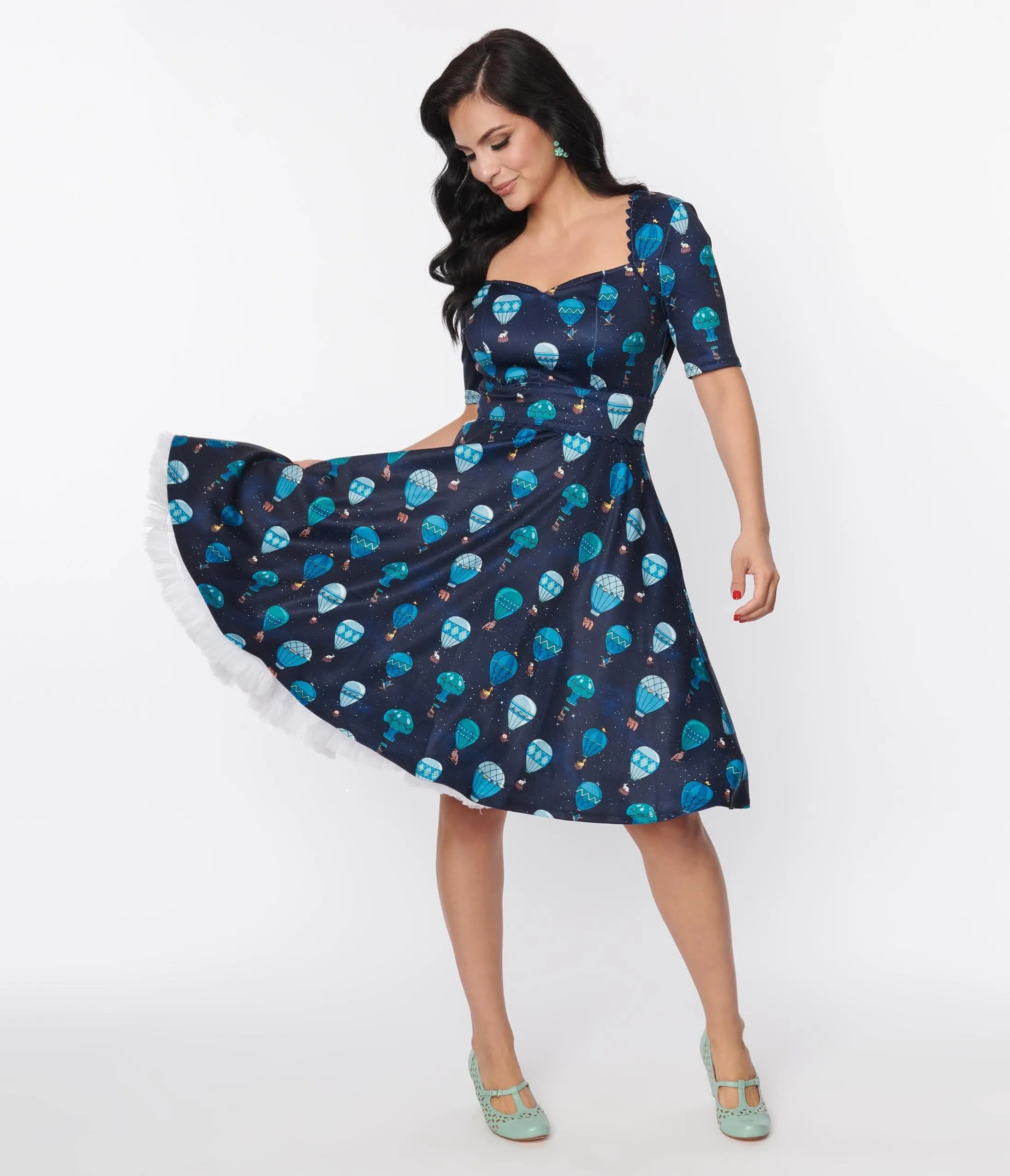 Unique Vintage Navy & Hot Air Balloon Bolero Flare Dress sold by Unique Vintage product image thumbnail 5