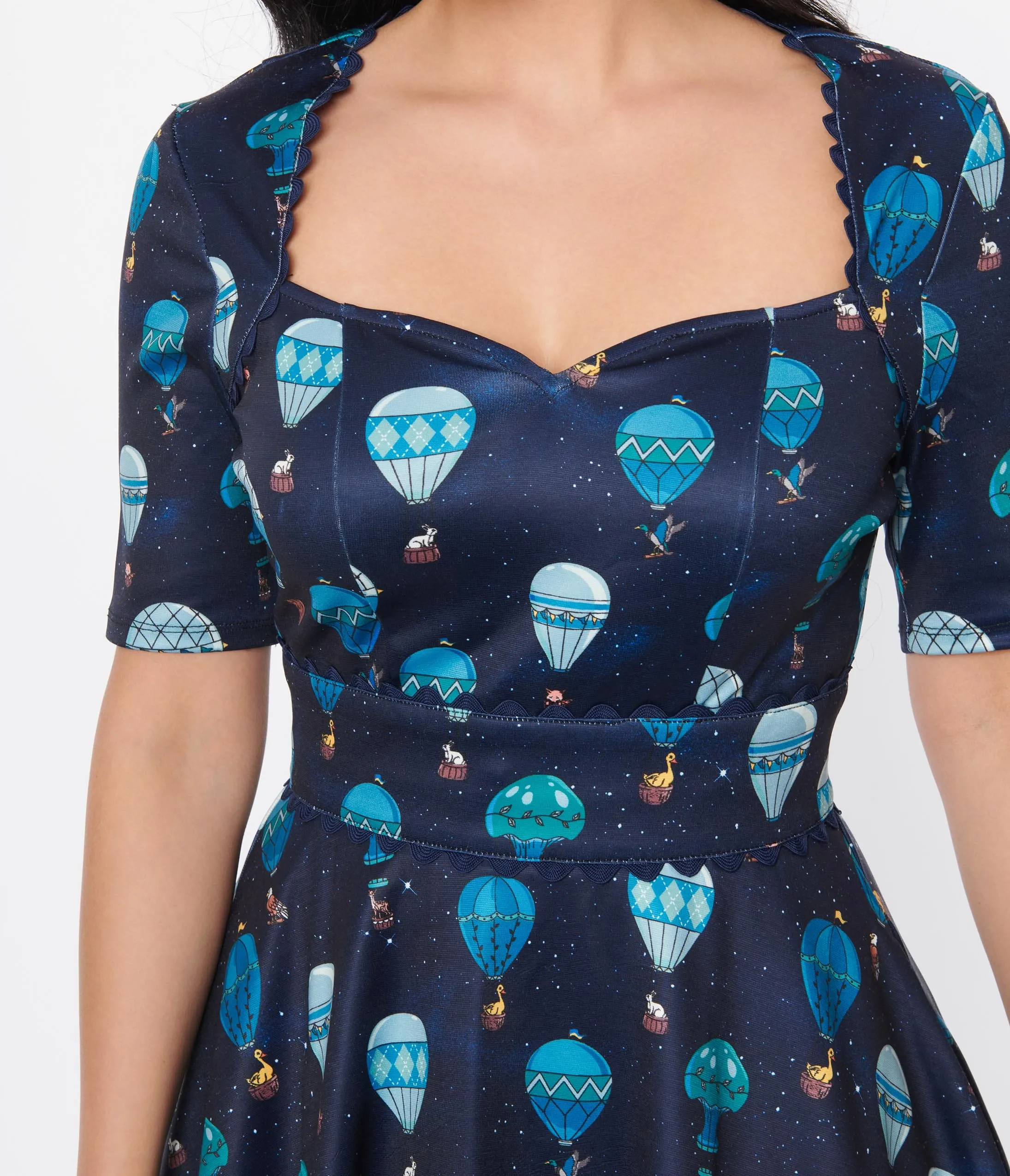 Unique Vintage Navy & Hot Air Balloon Bolero Flare Dress sold by Unique Vintage product image thumbnail 2