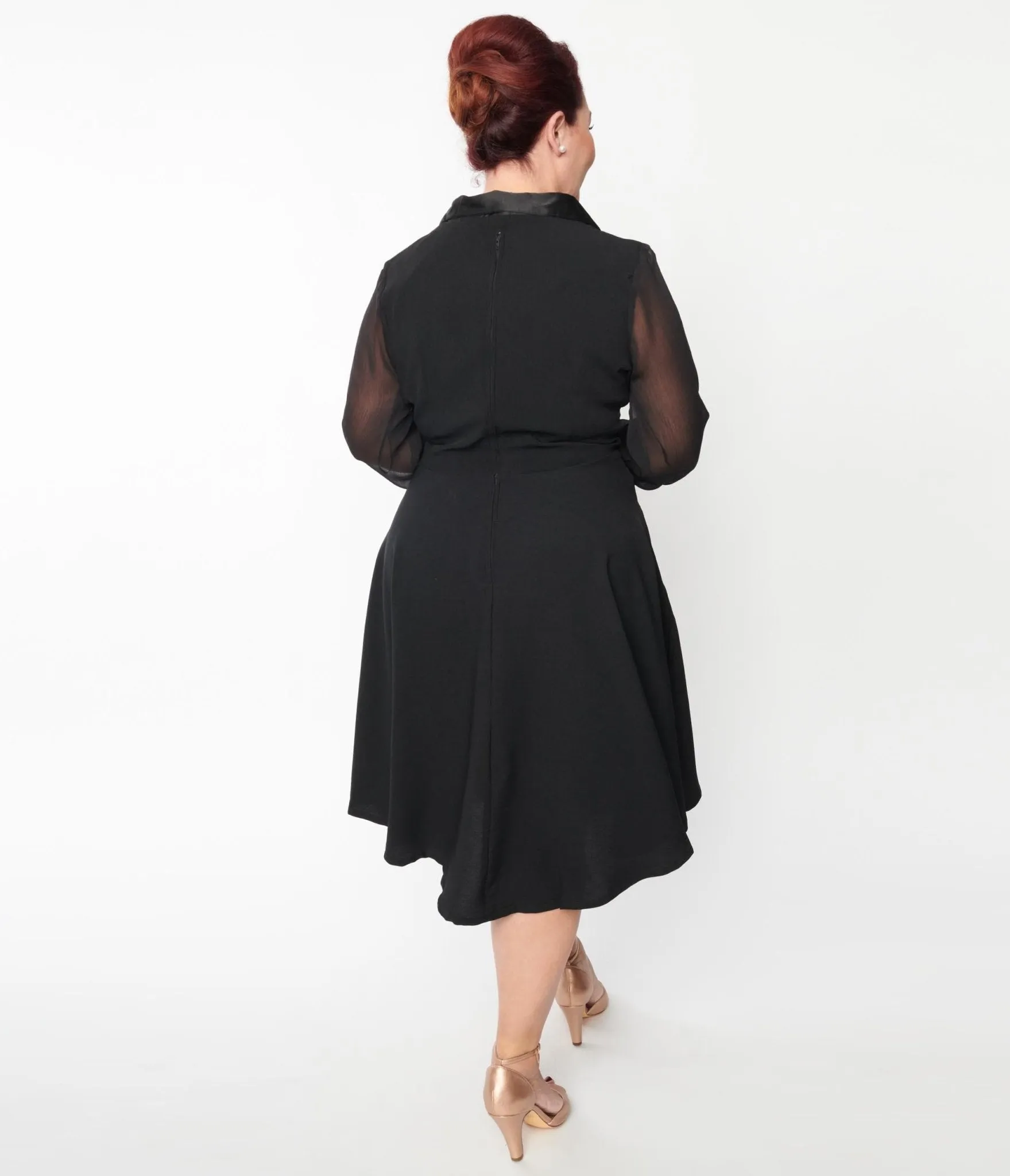 Plus Size Black Polly Swing Dress sold by Unique Vintage product image thumbnail 2