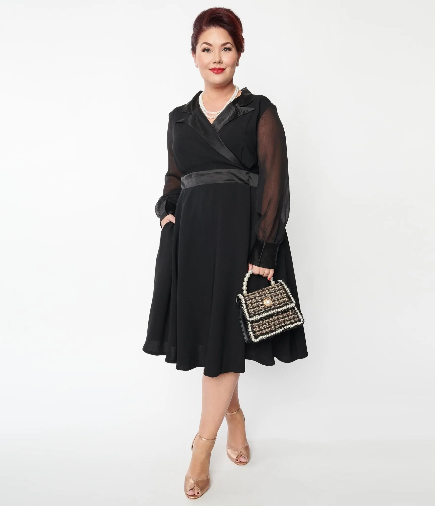 Plus Size Black Polly Swing Dress sold by Unique Vintage product image thumbnail 4