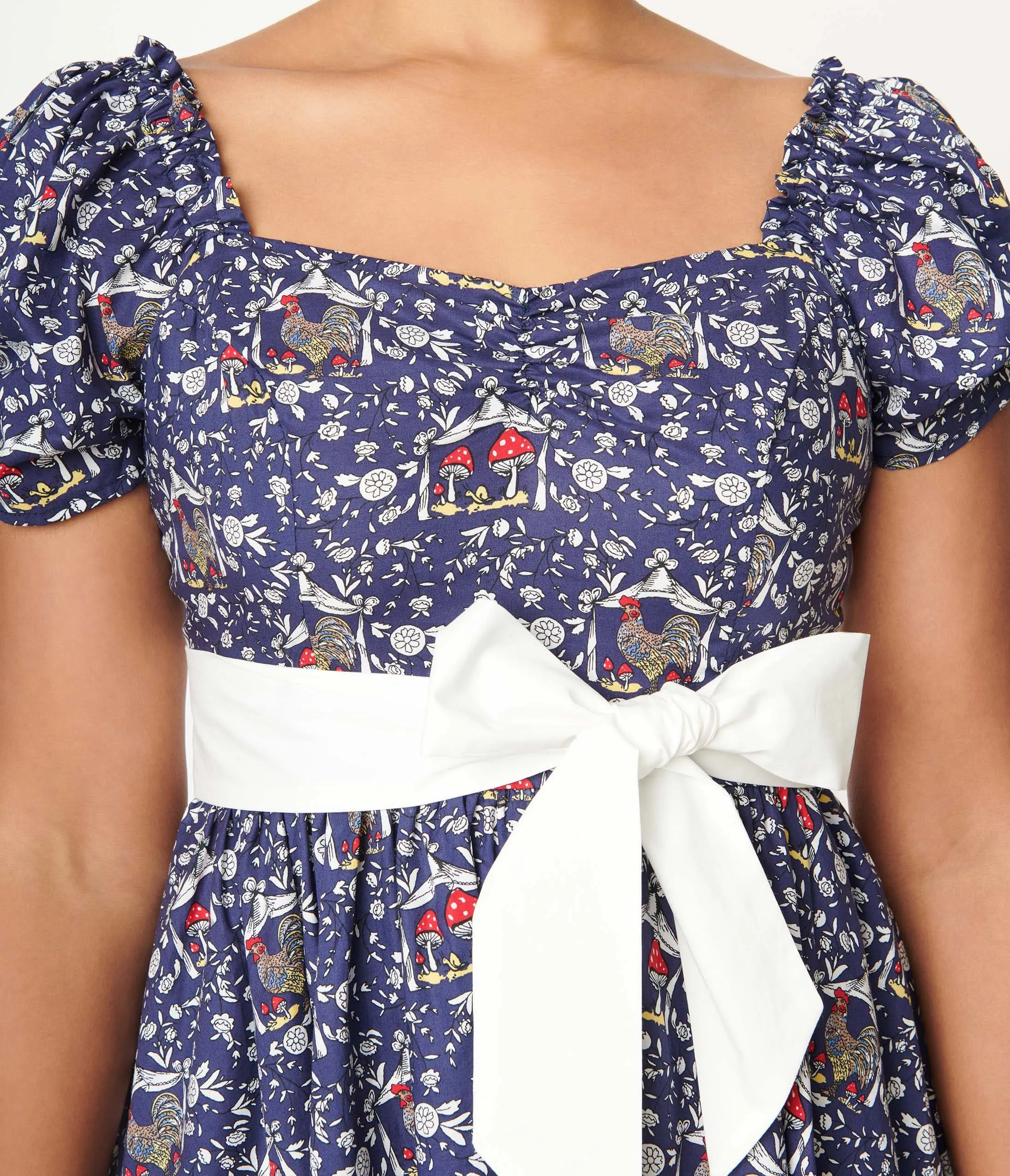 Unique Vintage 1950s Navy Botanica Print Dakota Flare Dress sold by Unique Vintage product image thumbnail 2
