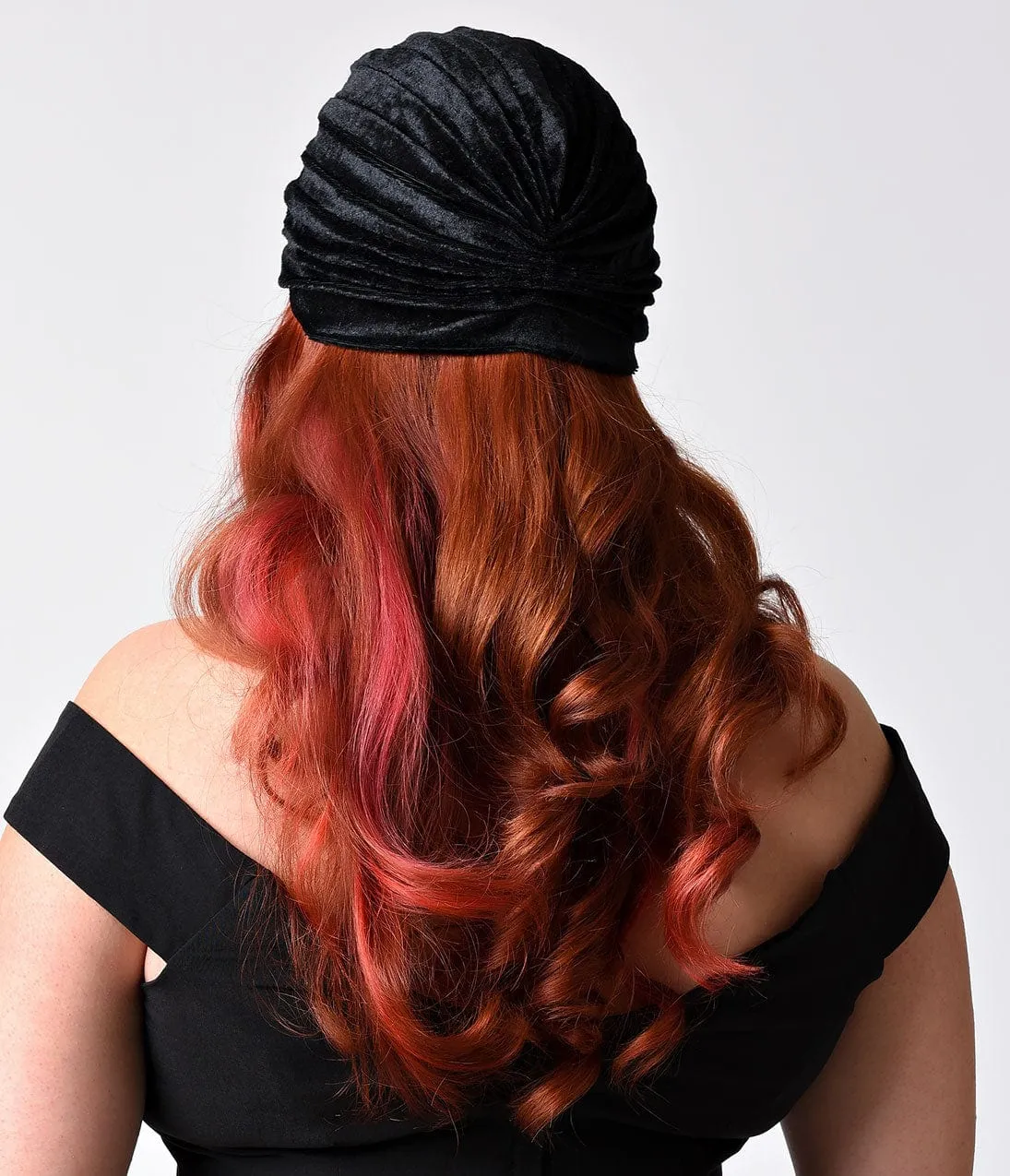 Vintage Style Black Velvet Knotted Turban sold by Unique Vintage product image thumbnail 2