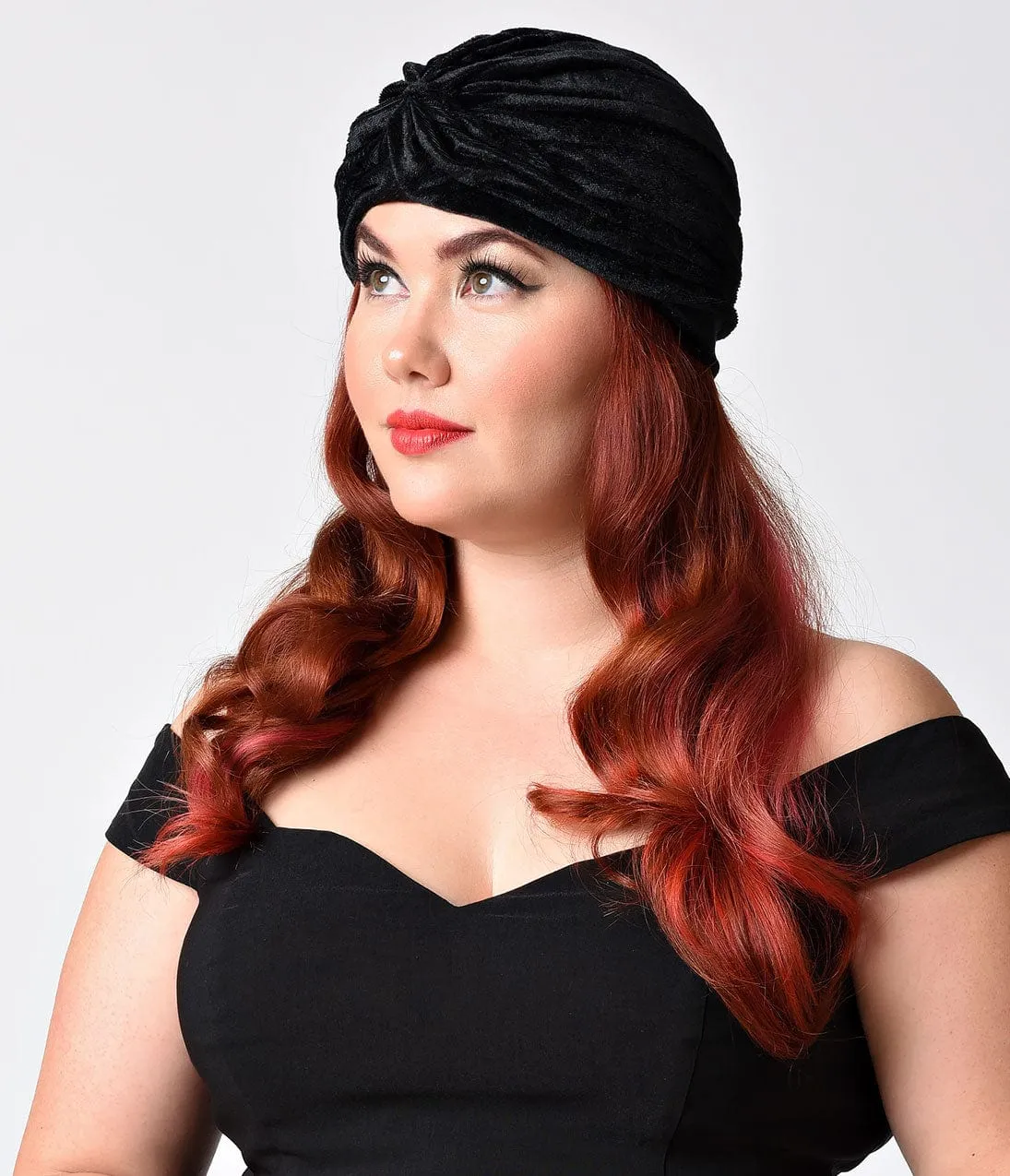 Vintage Style Black Velvet Knotted Turban sold by Unique Vintage product image thumbnail 3