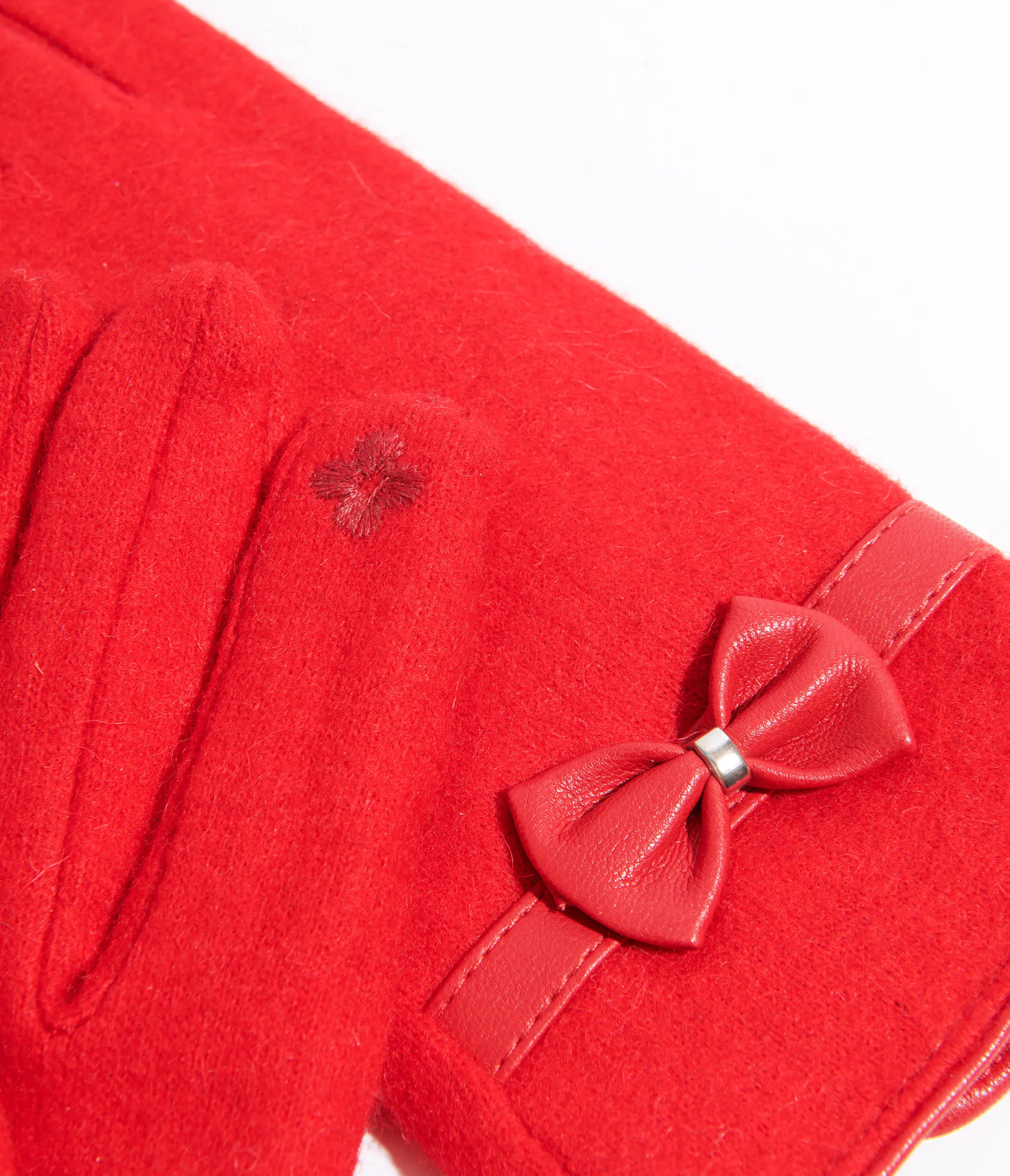 Red Wool Texting Gloves sold by Unique Vintage product image thumbnail 2