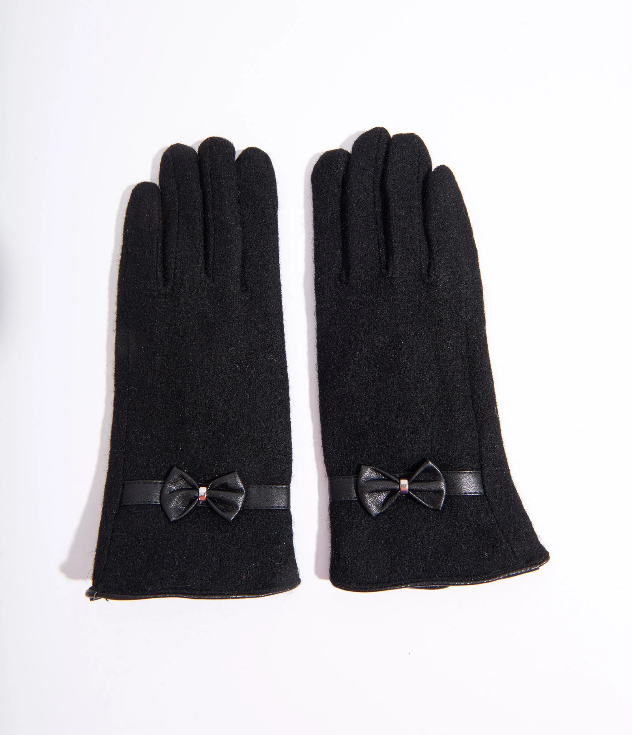 Black Wool Texting Gloves sold by Unique Vintage