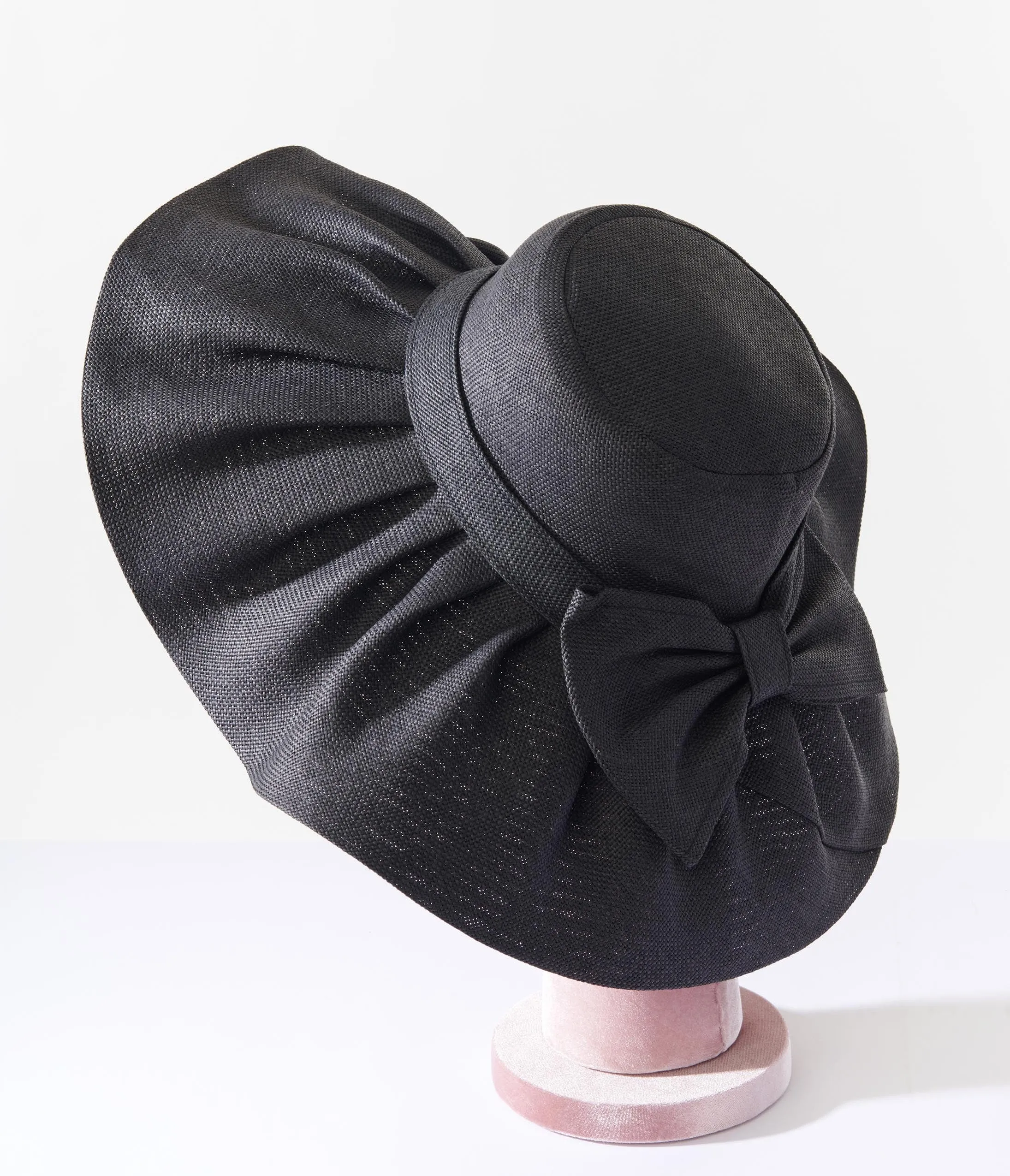 Black Bow Sun Hat sold by Unique Vintage product image thumbnail 3