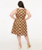 Retrolicious Plus Size 1950s Red Tartan Holiday Elizabeth Swing Dress sold by Unique Vintage
