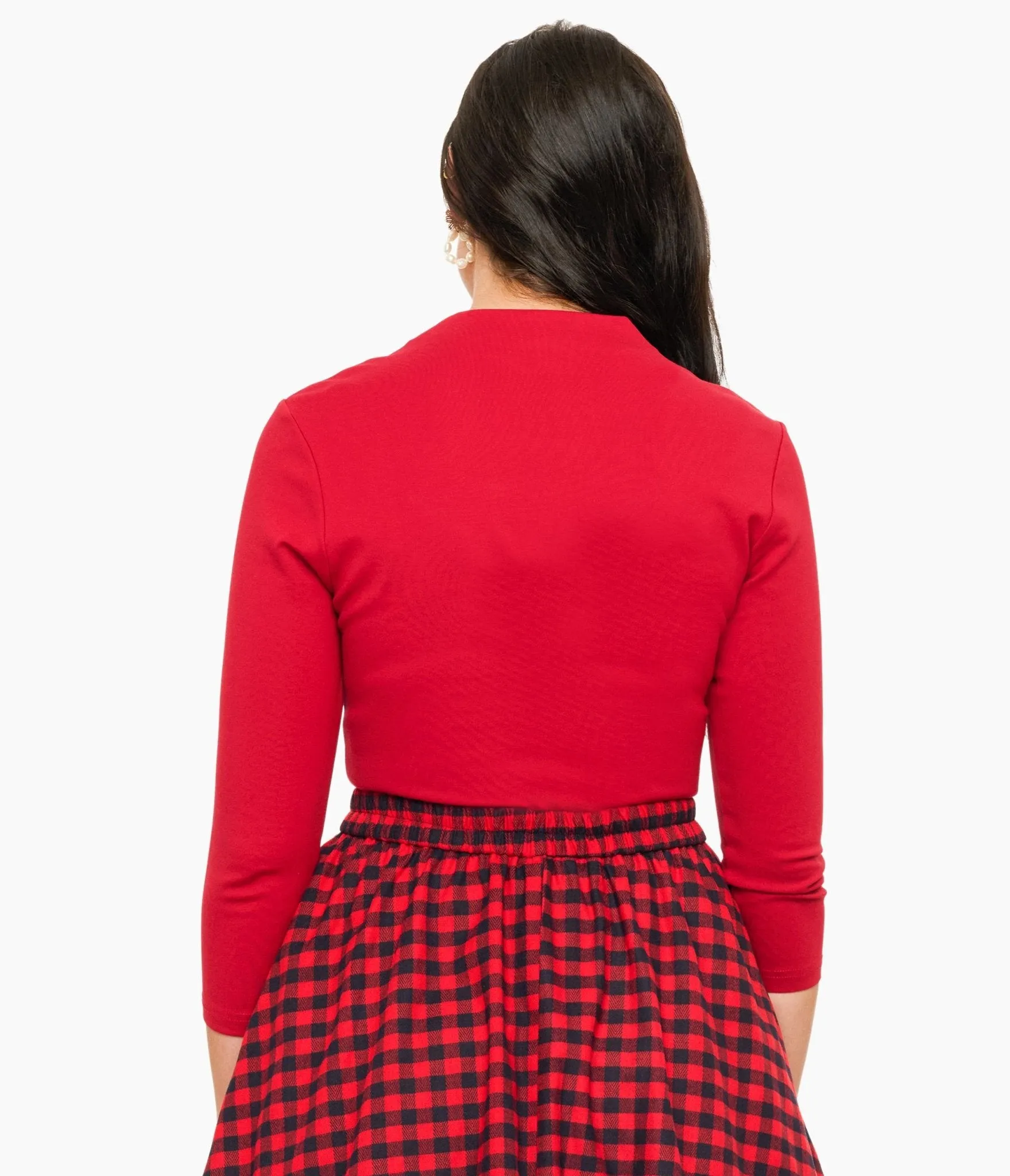 Voodoo Vixen 1950s Red Jersey Knit Top sold by Unique Vintage product image thumbnail 2
