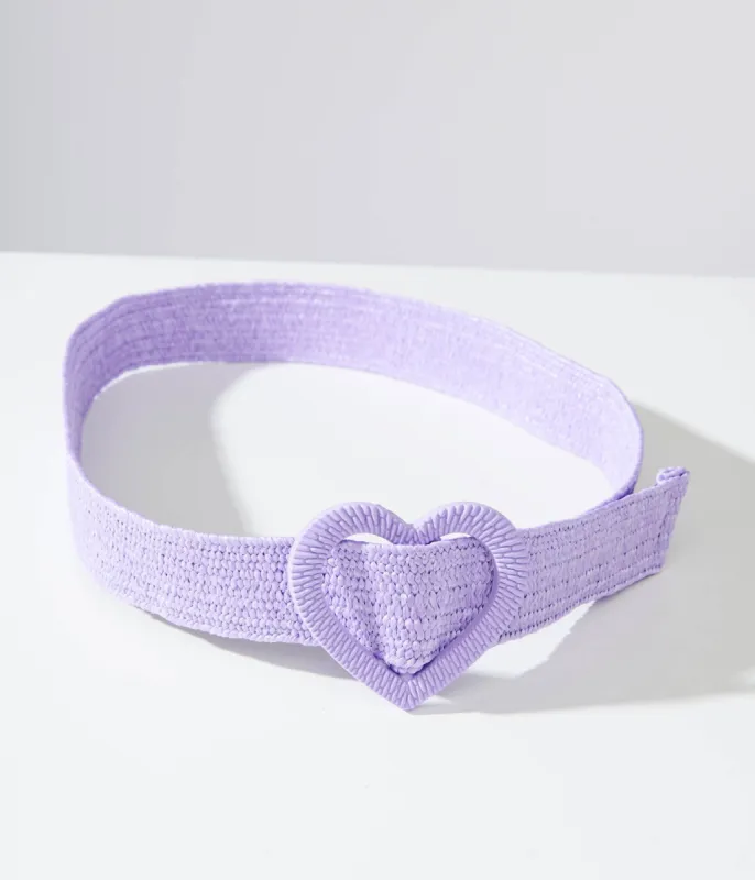 Unique Vintage Purple Heart Buckle Woven Belt sold by Unique Vintage