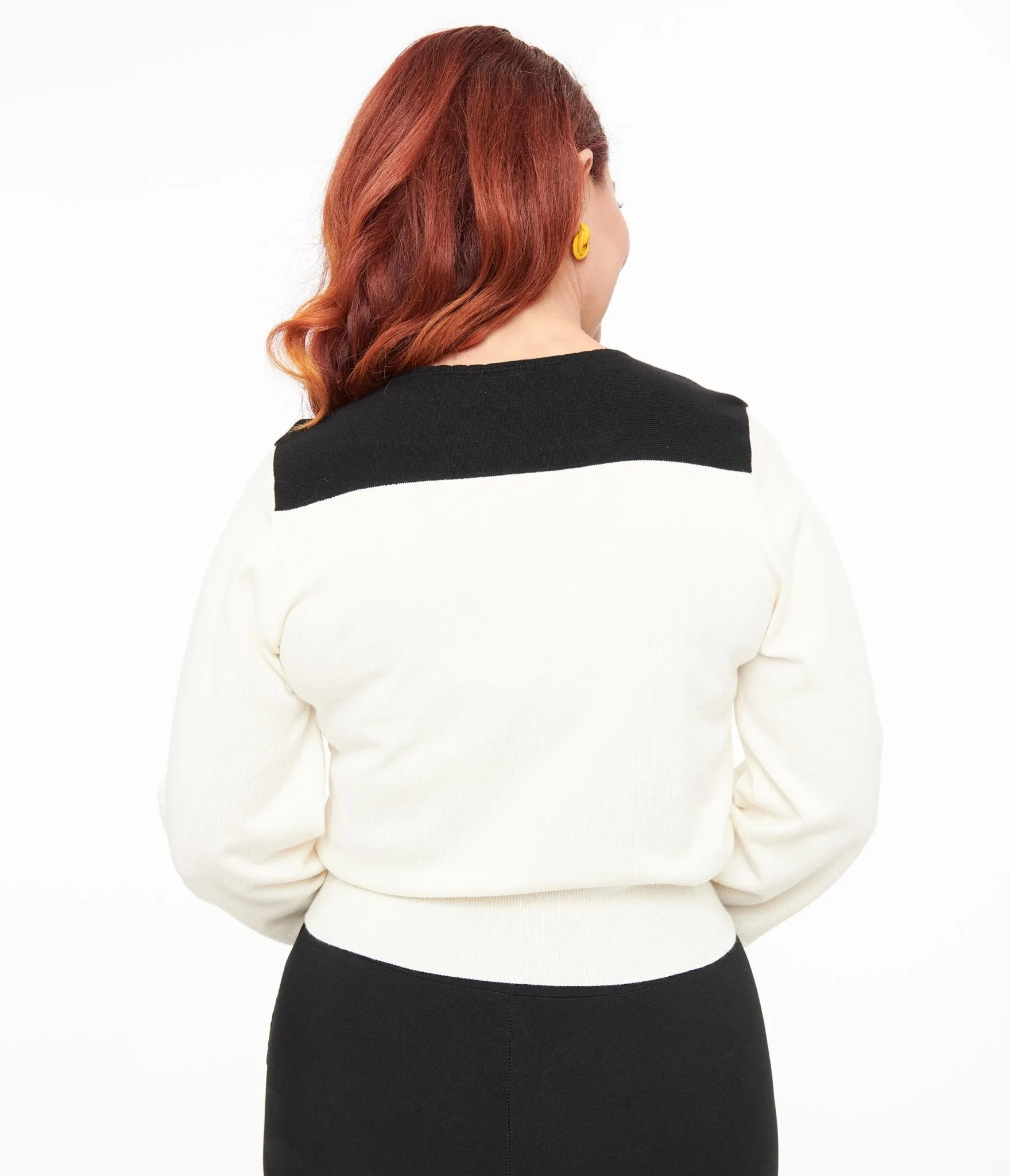 Smak Parlour 1960s Ivory & Black Mushroom Embroidered Cardigan sold by Unique Vintage product image thumbnail 2