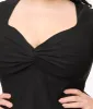 Unique Vintage Plus Size 1950s Black Bengaline Front Twist Swing Dress sold by Unique Vintage