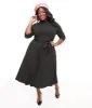 Unique Vintage Plus Size 1950s Black Turtleneck Midi Dress sold by Unique Vintage