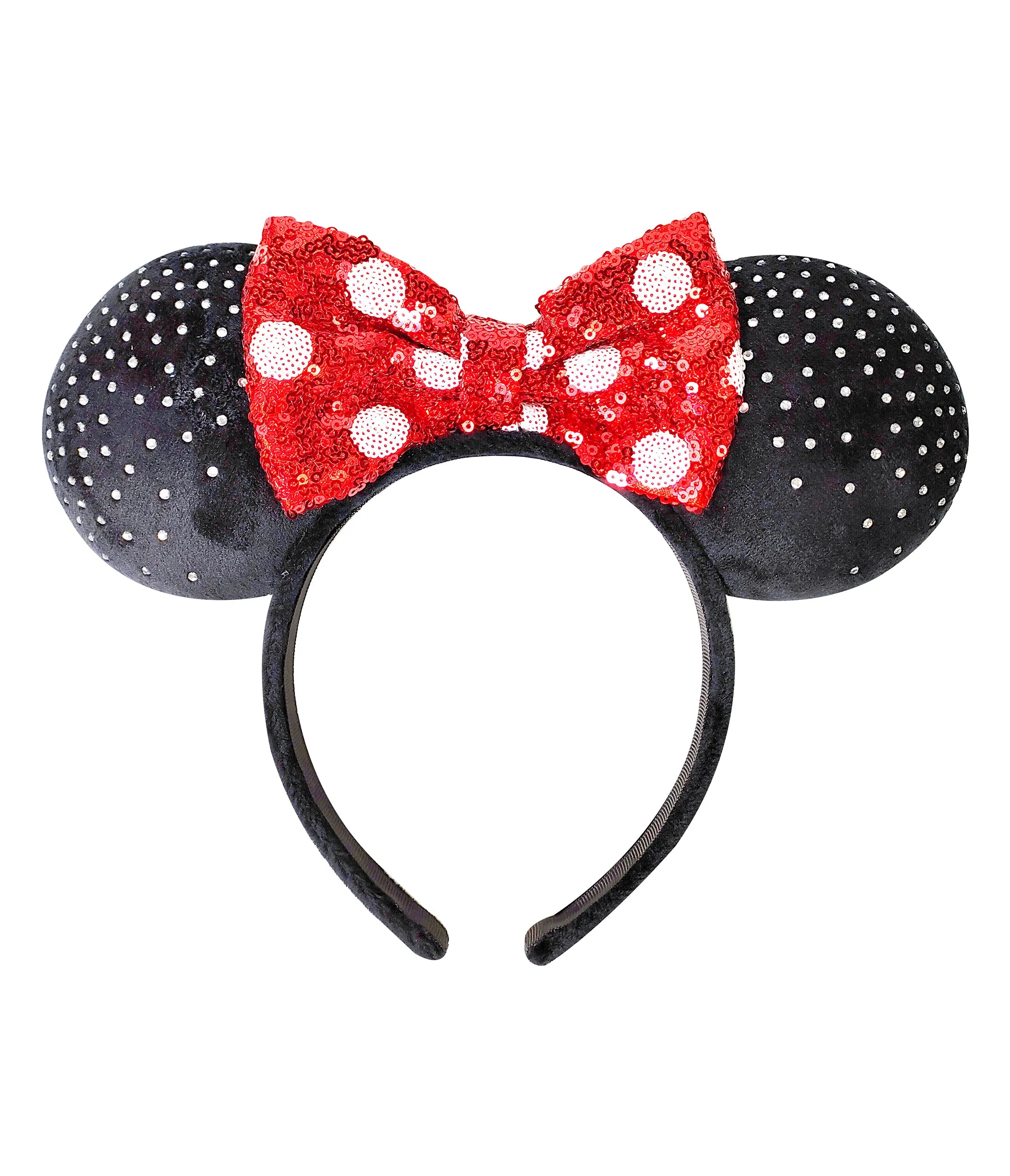 Minnie Mouse Black & Red Sequin Plush Headband sold by Unique Vintage
