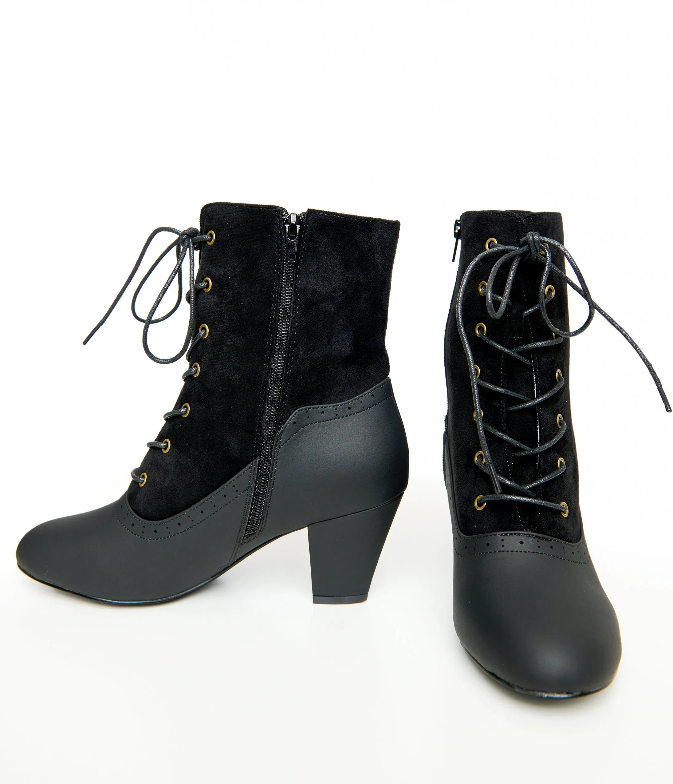 Unique Vintage Black Leatherette Victorian Boots sold by Unique Vintage product image thumbnail 3