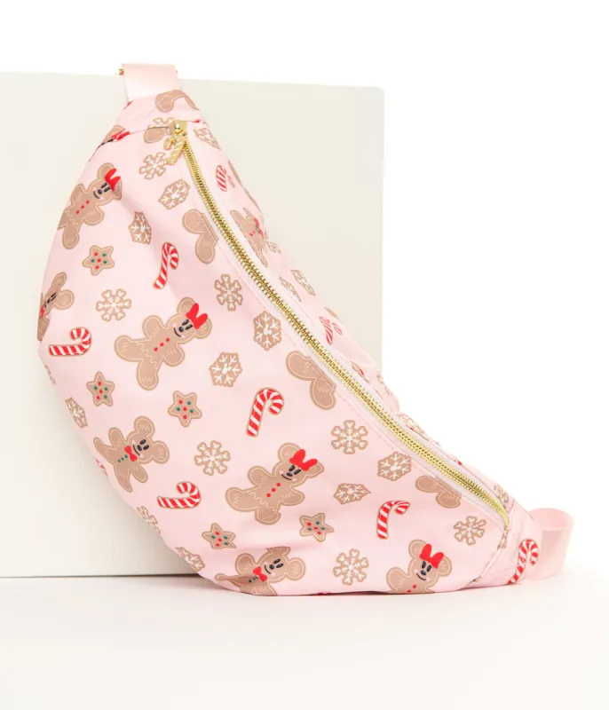 Cakeworthy Mickey & Minnie Holiday Gingerbread Fanny Pack sold by Unique Vintage