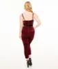 Unique Vintage 1950s Burgundy Crushed Velvet Cropped Jumpsuit sold by Unique Vintage