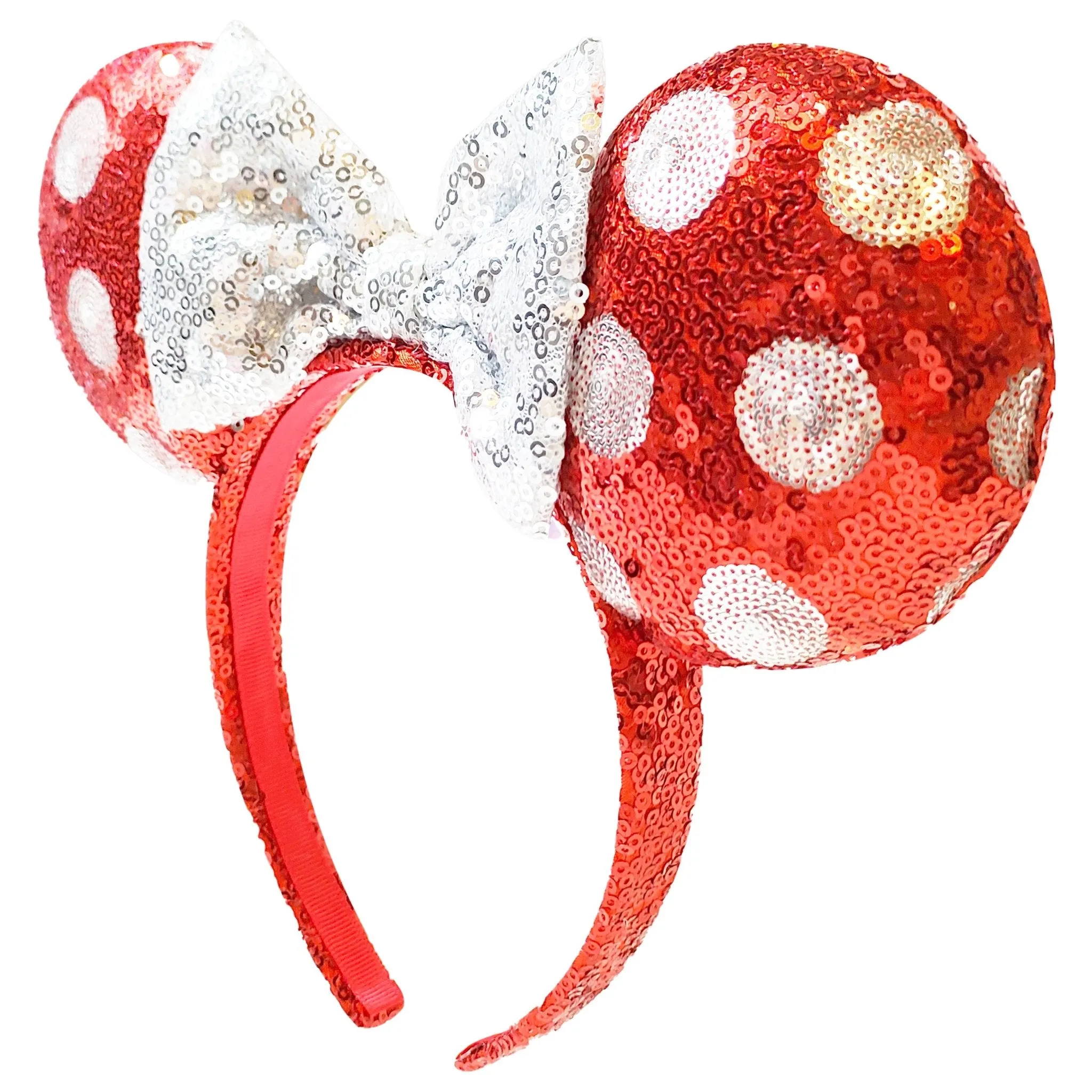 Minnie Mouse Red & White Polka Dot Sequin Plush Headband sold by Unique Vintage product image thumbnail 4