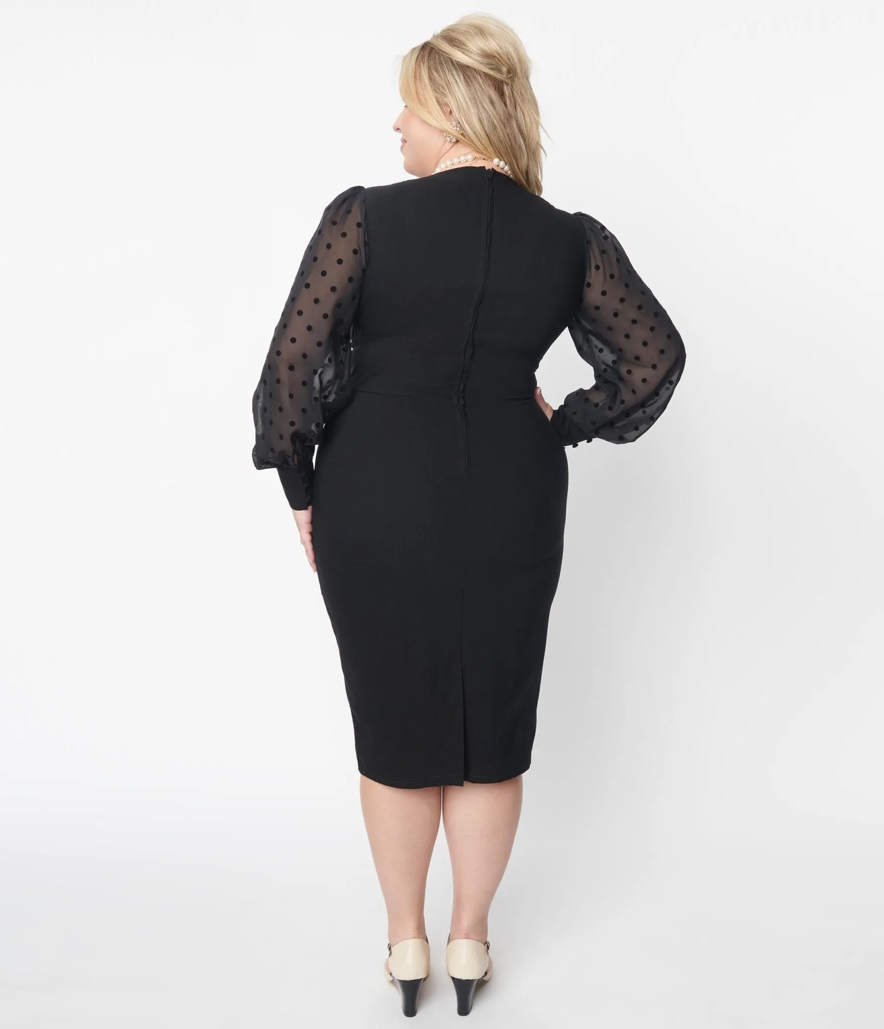 Unique Vintage Plus Size 1950s Black Delores Pencil Dress sold by Unique Vintage product image thumbnail 3