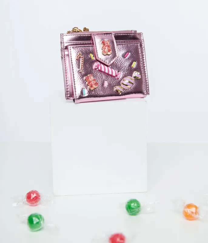 Betsey Johnson Pink Candy Bifold Wallet sold by Unique Vintage
