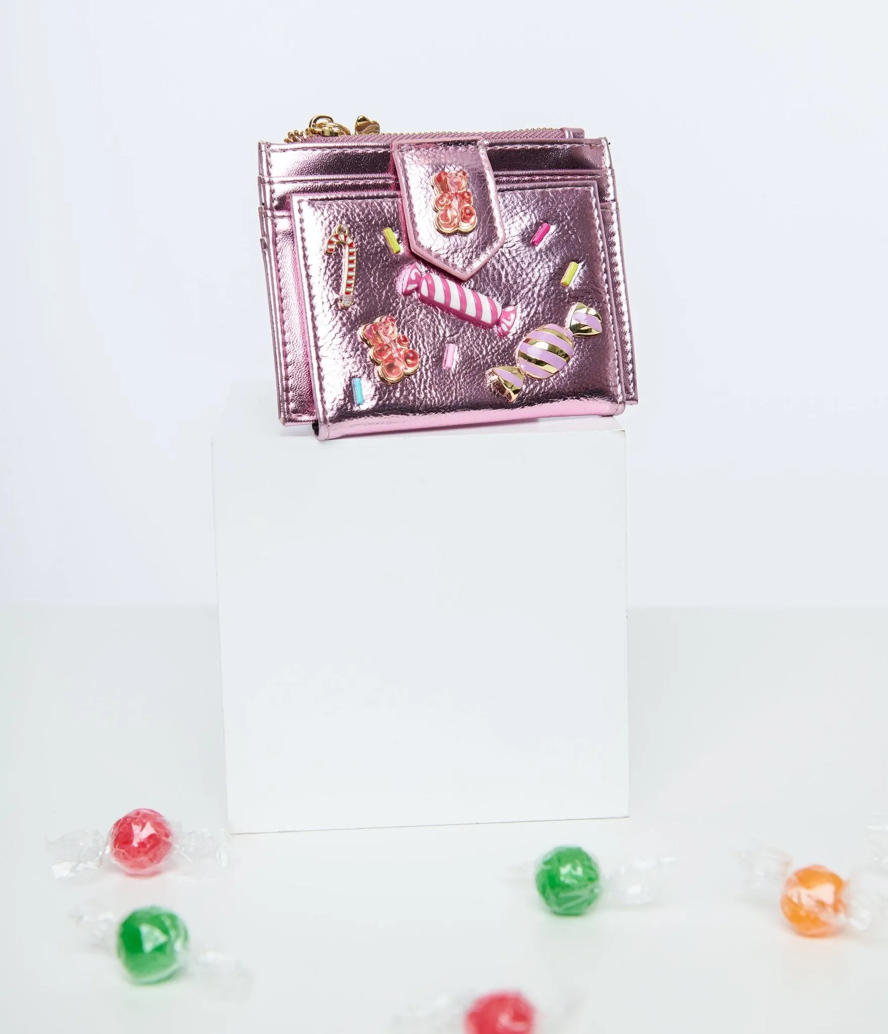 Betsey Johnson Pink Candy Bifold Wallet sold by Unique Vintage