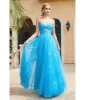 Cinderella Divine Ocean Blue Keyhole Sparkle Prom Gown sold by Unique Vintage