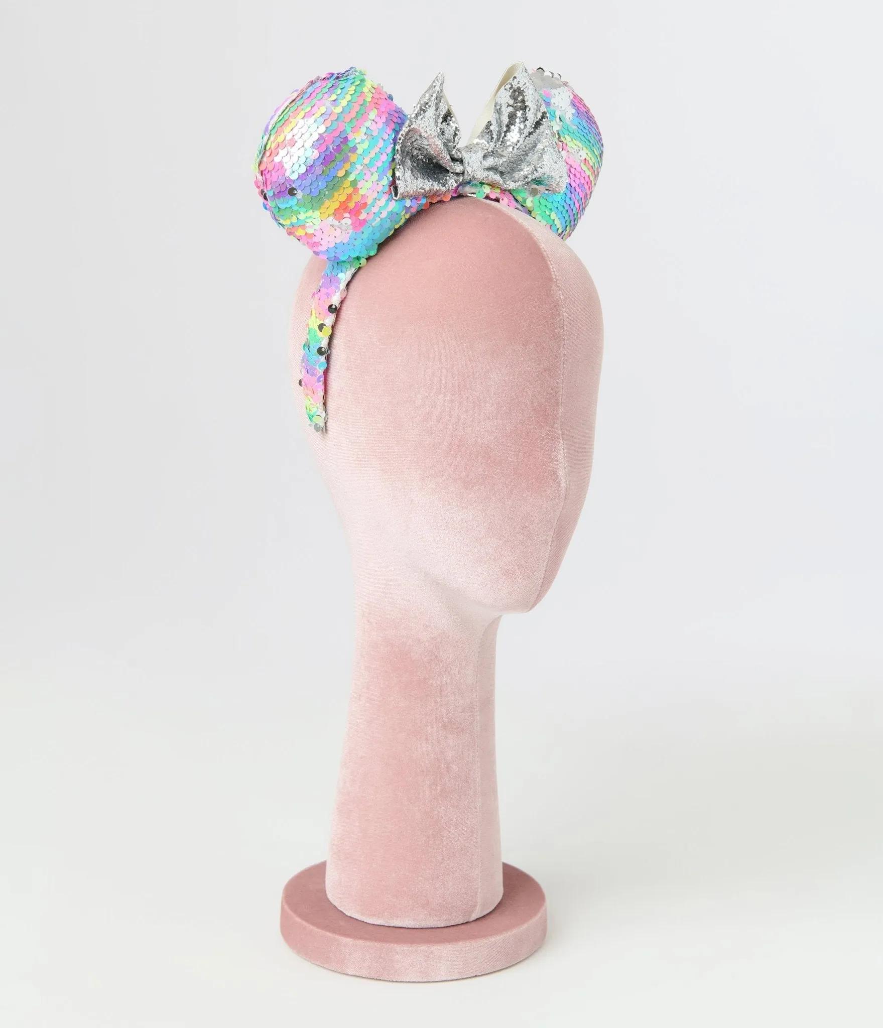 Minnie Mouse Pastel Rainbow Sequin Plush Headband sold by Unique Vintage product image thumbnail 3