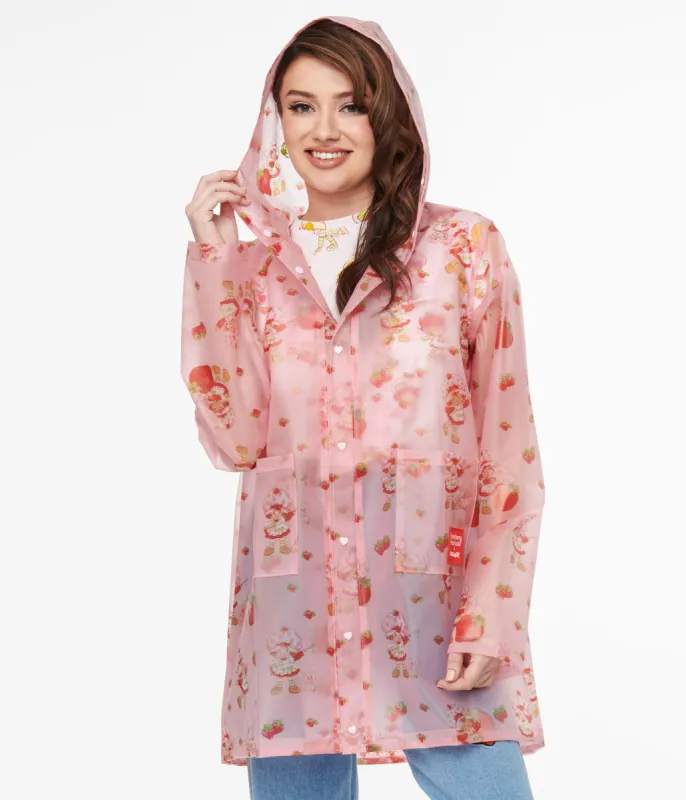 Cakeworthy Pink & Red Strawberry Shortcake Rain Jacket sold by Unique Vintage