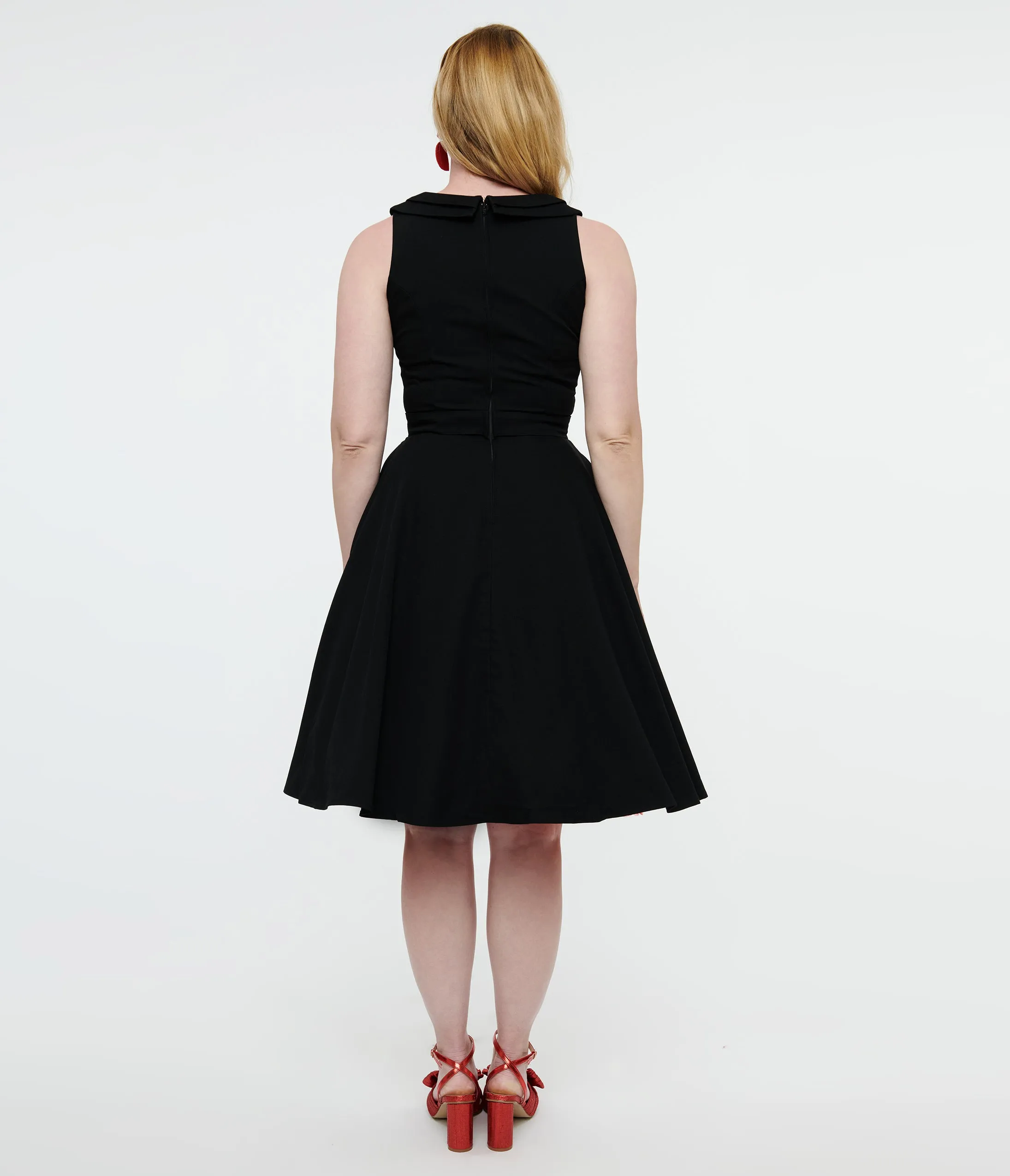 1950s Black Swing Dress sold by Unique Vintage product image thumbnail 2