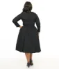 Unique Vintage Plus Size 1950s Solid Black Sweetheart Swing Dress sold by Unique Vintage