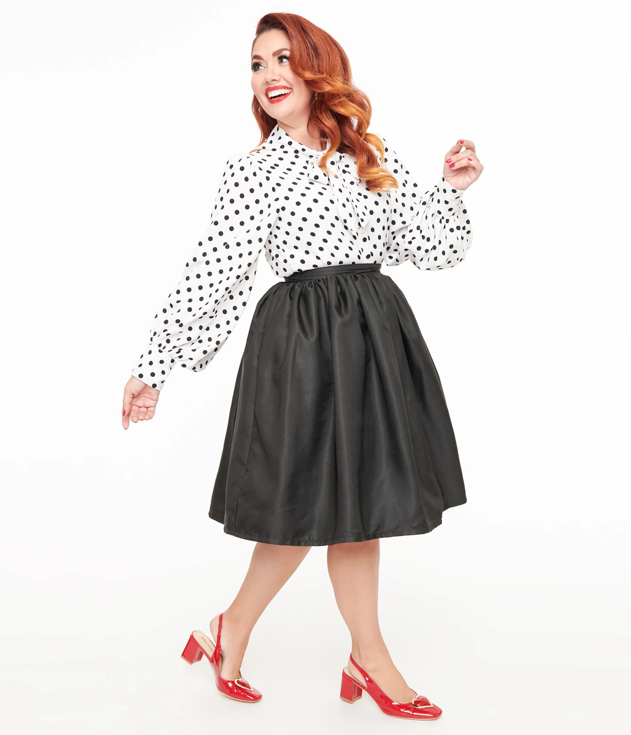 Unique Vintage 1950s Black Cotton Gellar Swing Skirt sold by Unique Vintage