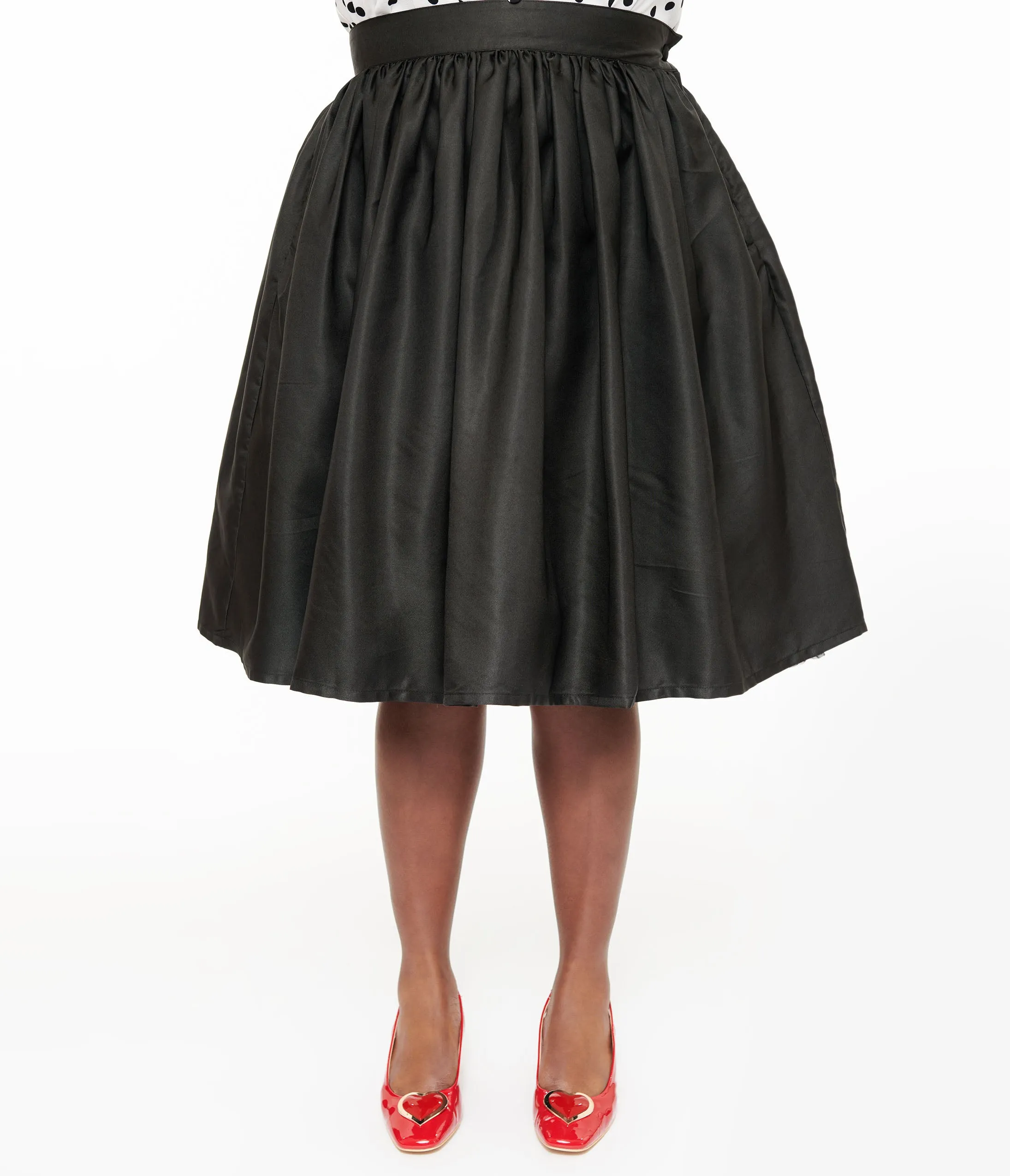 Unique Vintage Plus Size 1950s Black Cotton Gellar Swing Skirt sold by Unique Vintage product image thumbnail 2