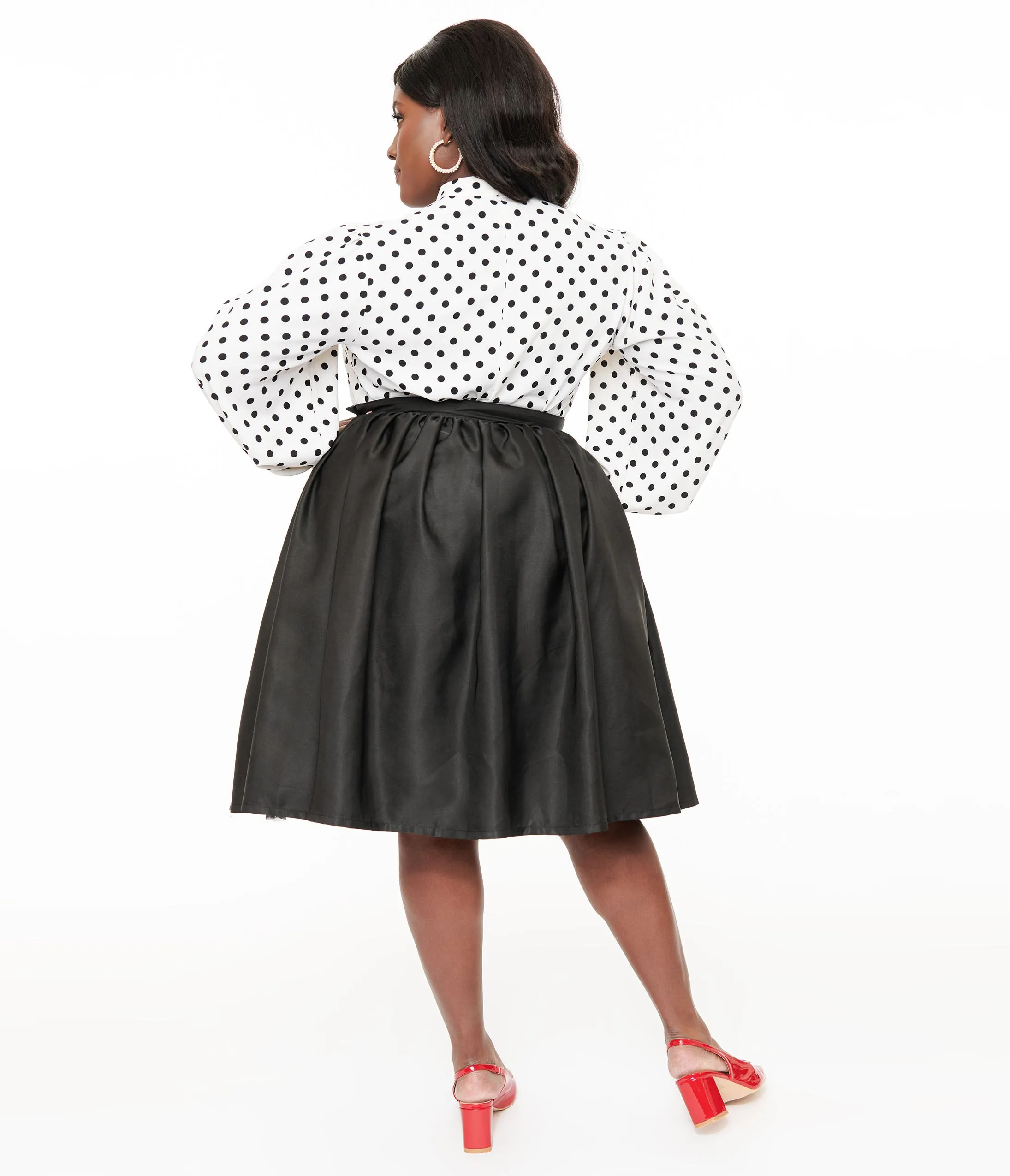 Unique Vintage Plus Size 1950s Black Cotton Gellar Swing Skirt sold by Unique Vintage product image thumbnail 3