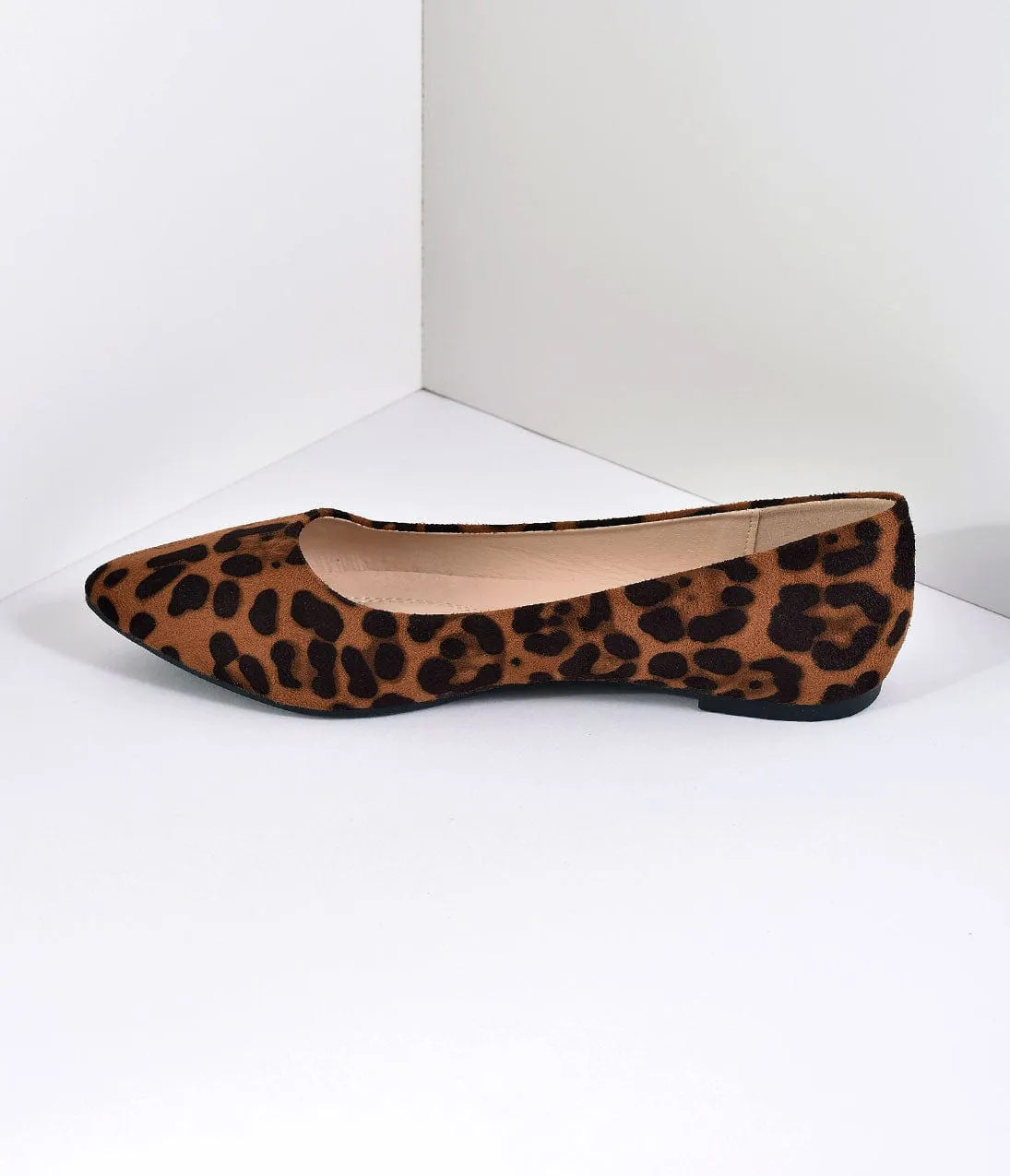 Leopard Print Suede Pointed Toe Flats sold by Unique Vintage product image thumbnail 5