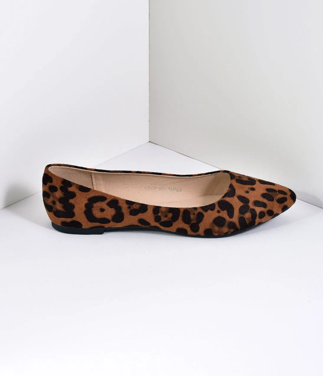 Leopard Print Suede Pointed Toe Flats sold by Unique Vintage product image thumbnail 4