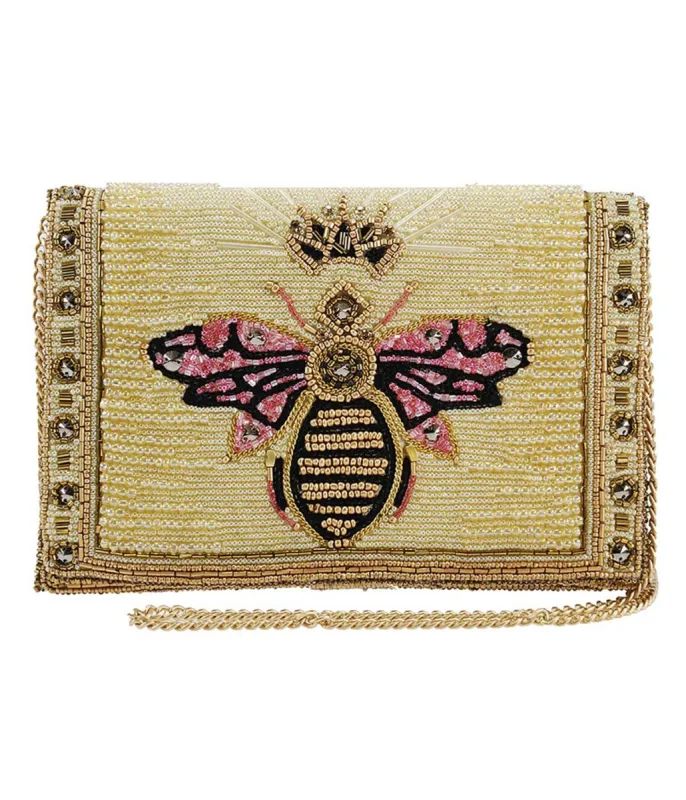 Mary Frances Golden Beaded Bee Handbag sold by Unique Vintage