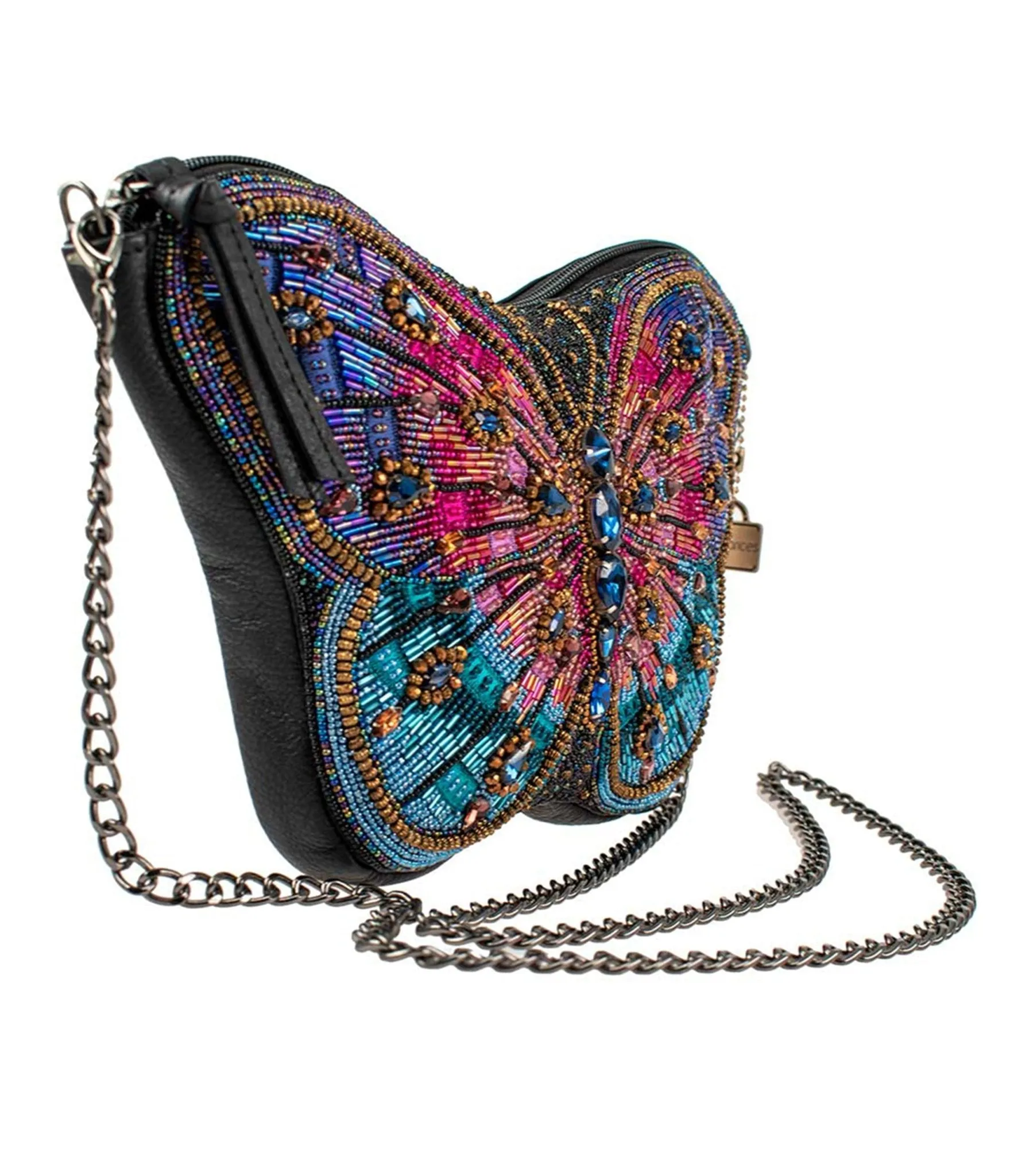 Mary Frances Pink & Purple Beaded Butterfly Crossbody Bag sold by Unique Vintage product image thumbnail 2
