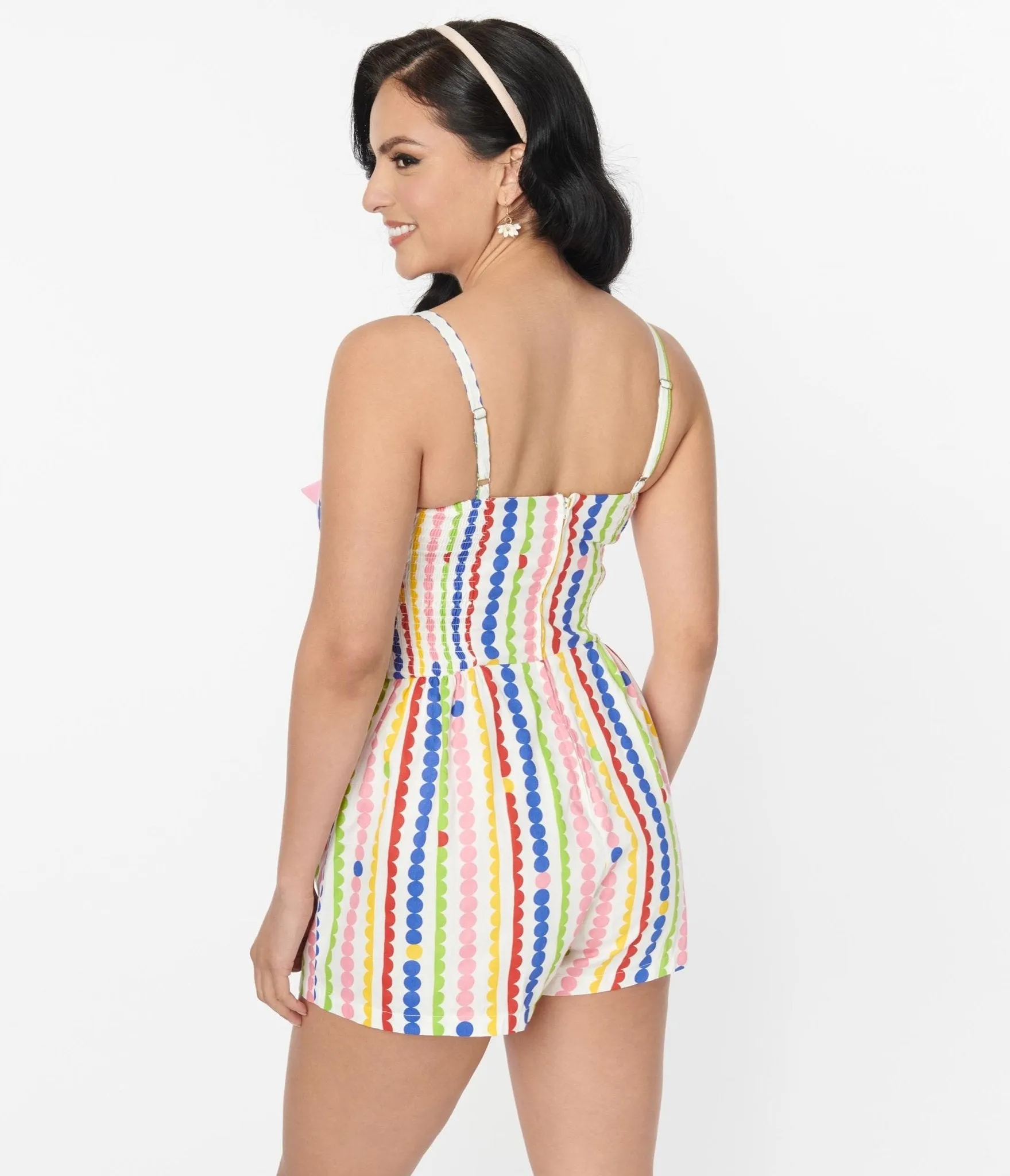 Unique Vintage Rainbow Dot Romper sold by Unique Vintage product image thumbnail 3
