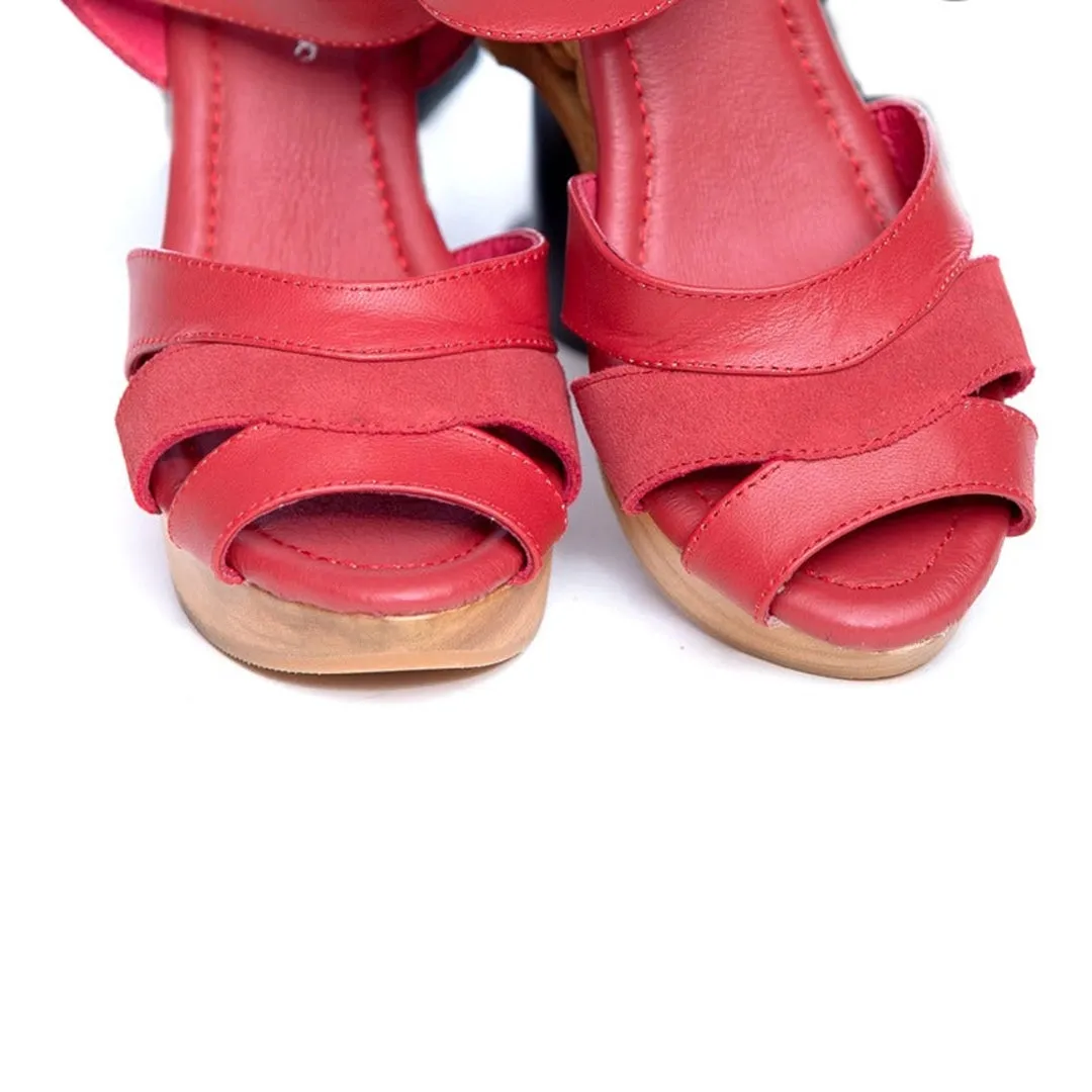 Lucky Lou Shoes Pagoda Red Suede Wedges sold by Unique Vintage product image thumbnail 3