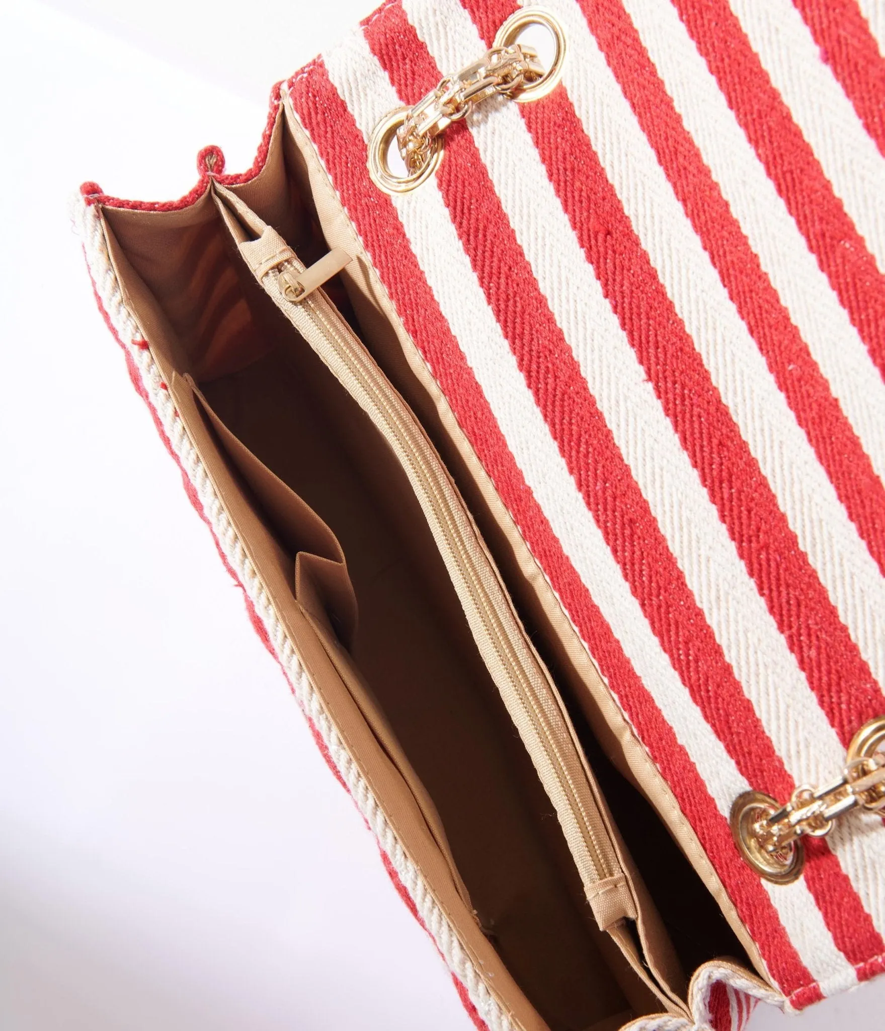 Red & White Striped Handbag sold by Unique Vintage product image thumbnail 4