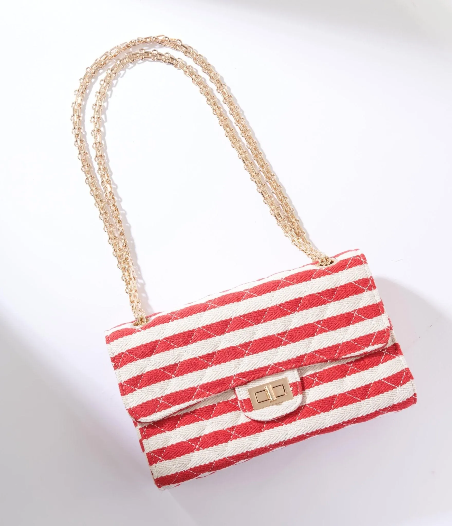 Red & White Striped Handbag sold by Unique Vintage product image thumbnail 5