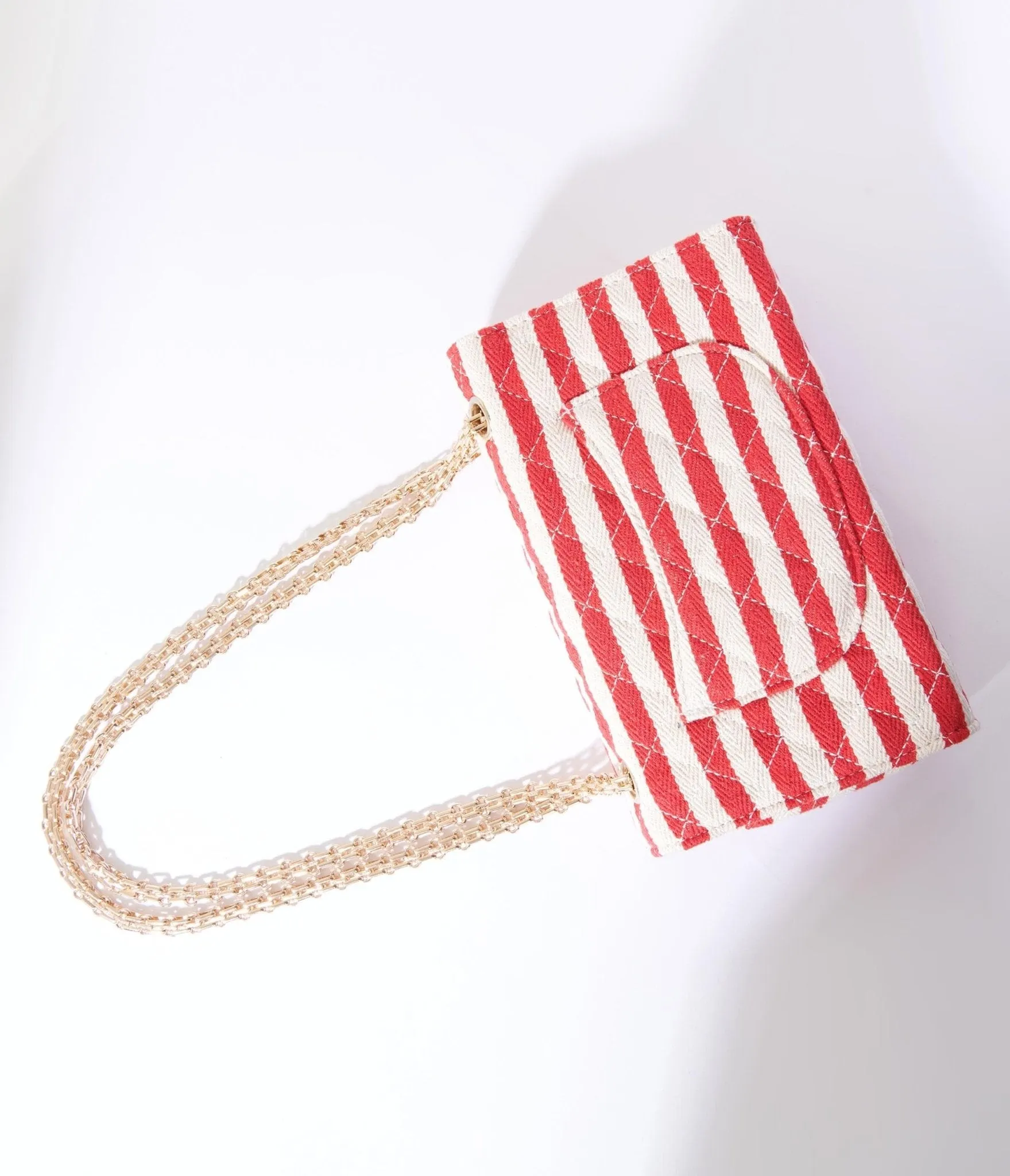 Red & White Striped Handbag sold by Unique Vintage product image thumbnail 2