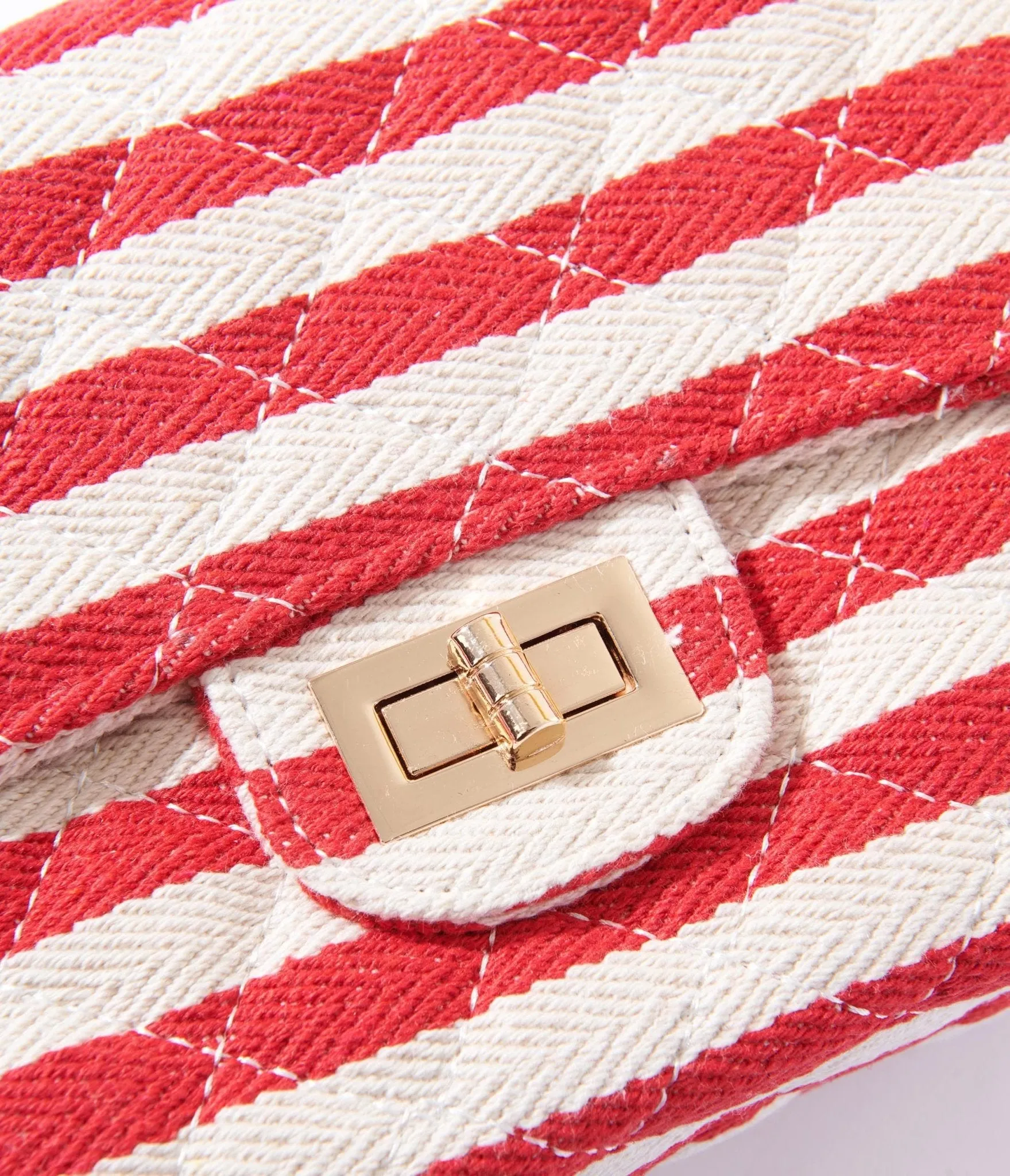Red & White Striped Handbag sold by Unique Vintage product image thumbnail 3