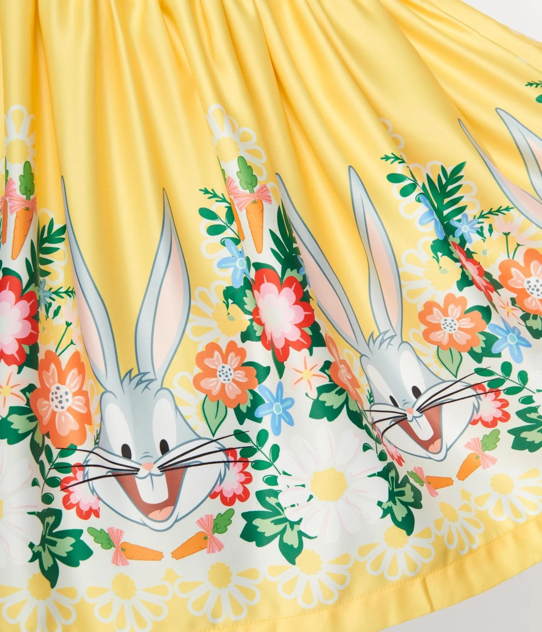 Bugs Bunny x Unique Vintage Plus Size Yellow Bugs Bunny Border Gathered Mini Skirt sold by Unique Vintage product image thumbnail 5