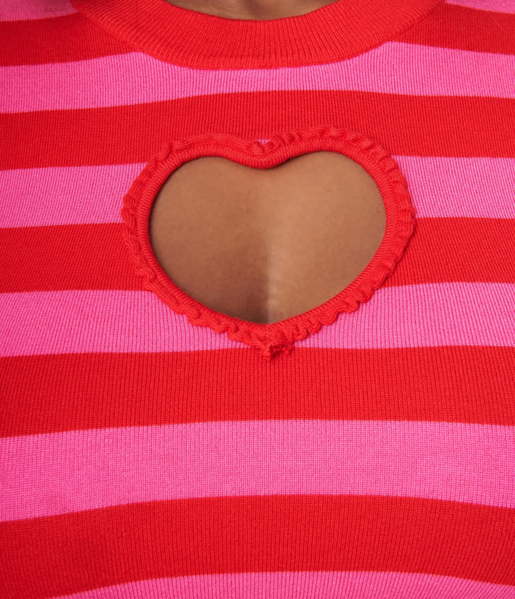 Smak Parlour Plus Size Red & Pink Stripe Keyhole Heart Sweater sold by Unique Vintage product image thumbnail 2