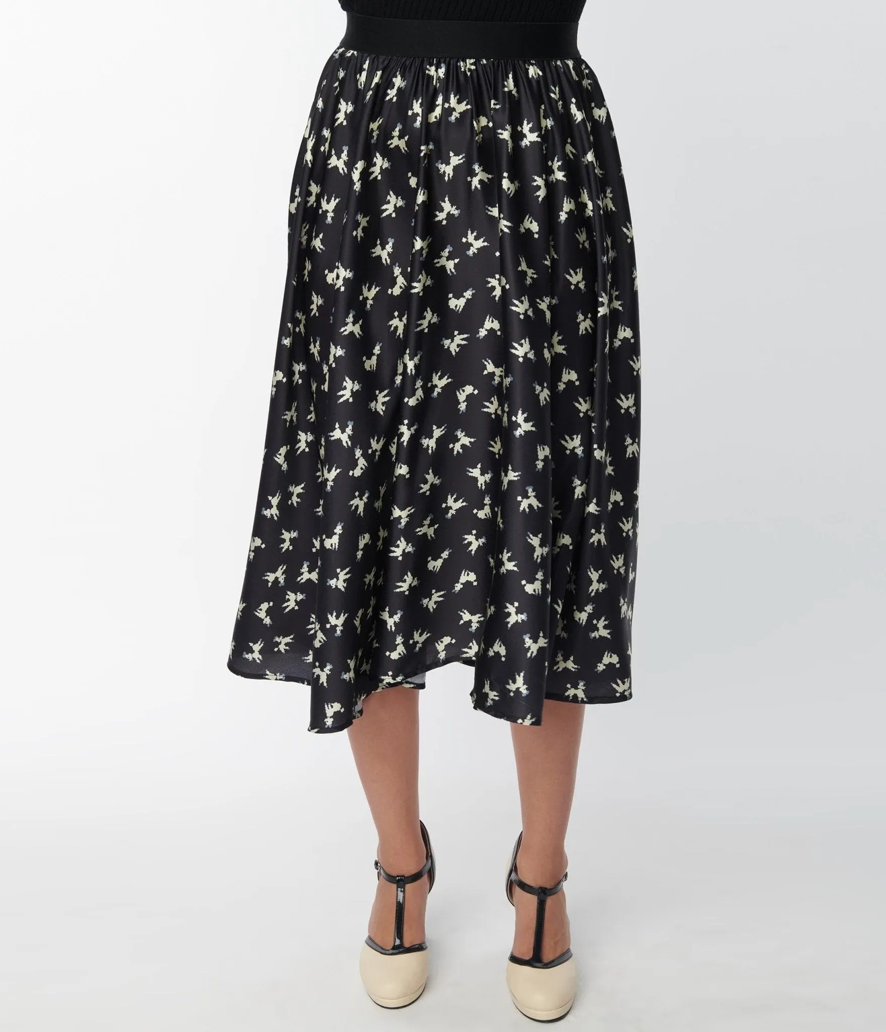Unique Vintage Black Poodle Print Hilty Midi Skirt sold by Unique Vintage product image thumbnail 2