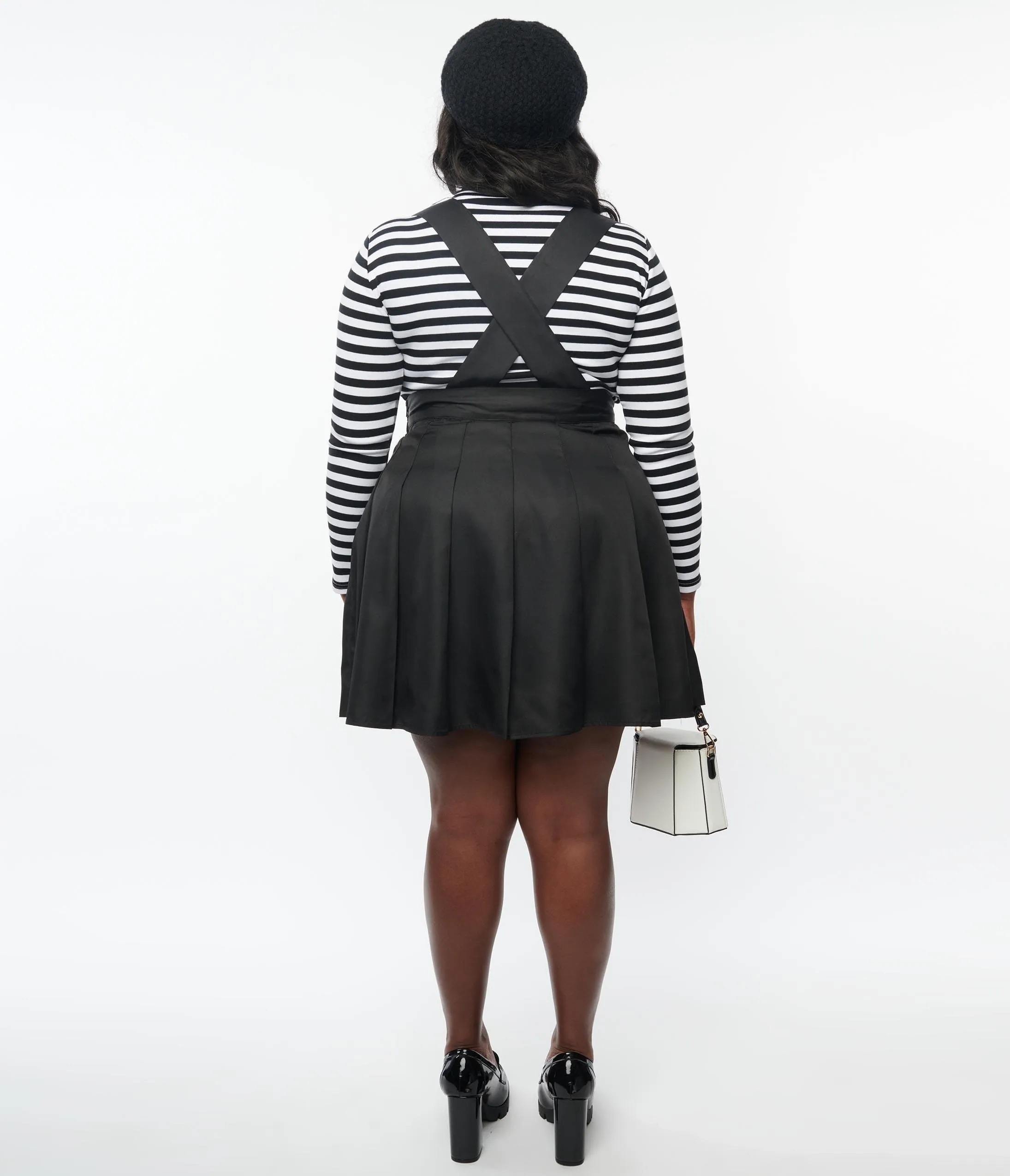 Unique Vintage Plus Size 1950s Black Pleated Suspender Mini Skirt sold by Unique Vintage product image thumbnail 2
