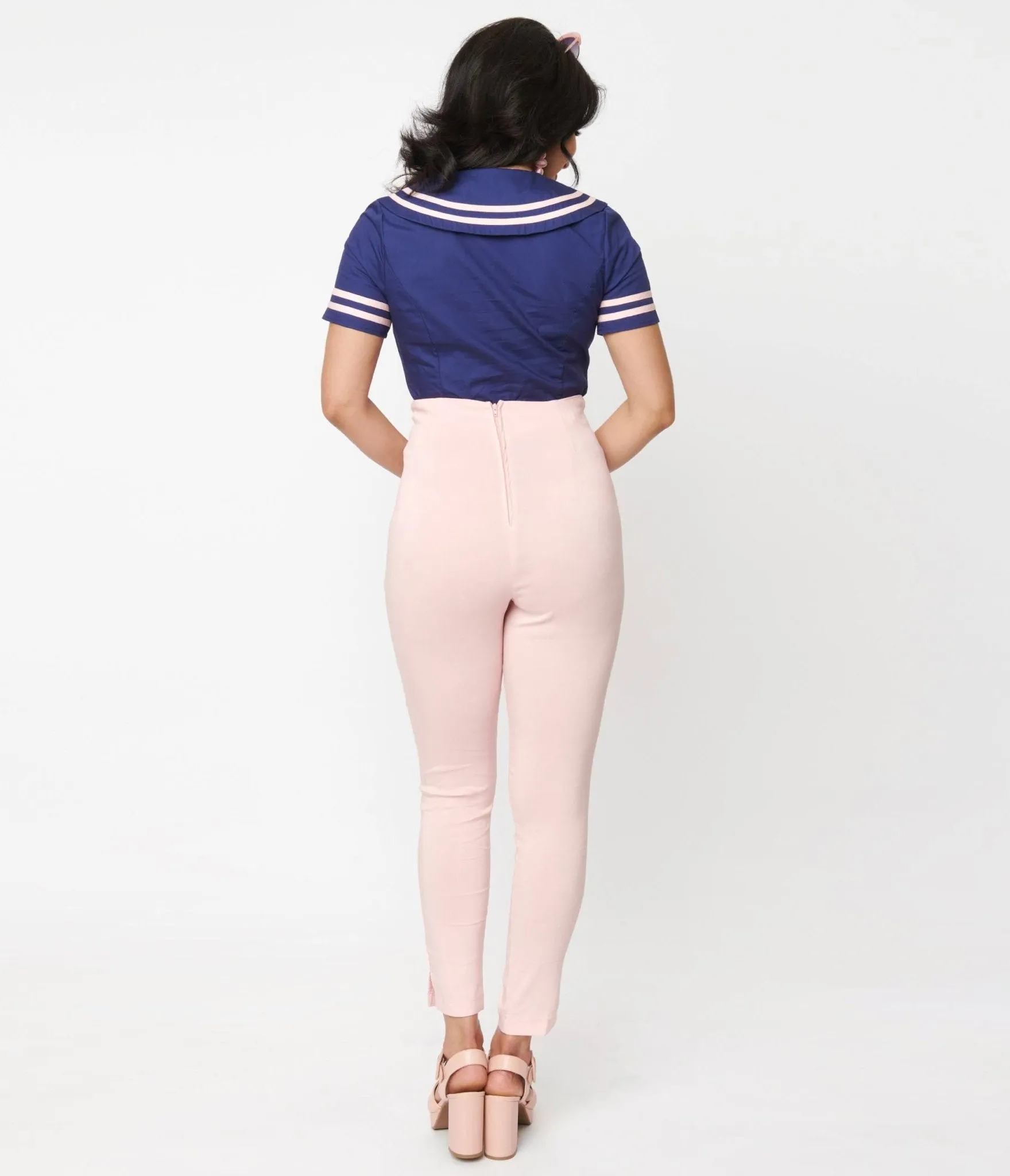 Unique Vintage Light Pink High Waist Melody Pants sold by Unique Vintage product image thumbnail 3